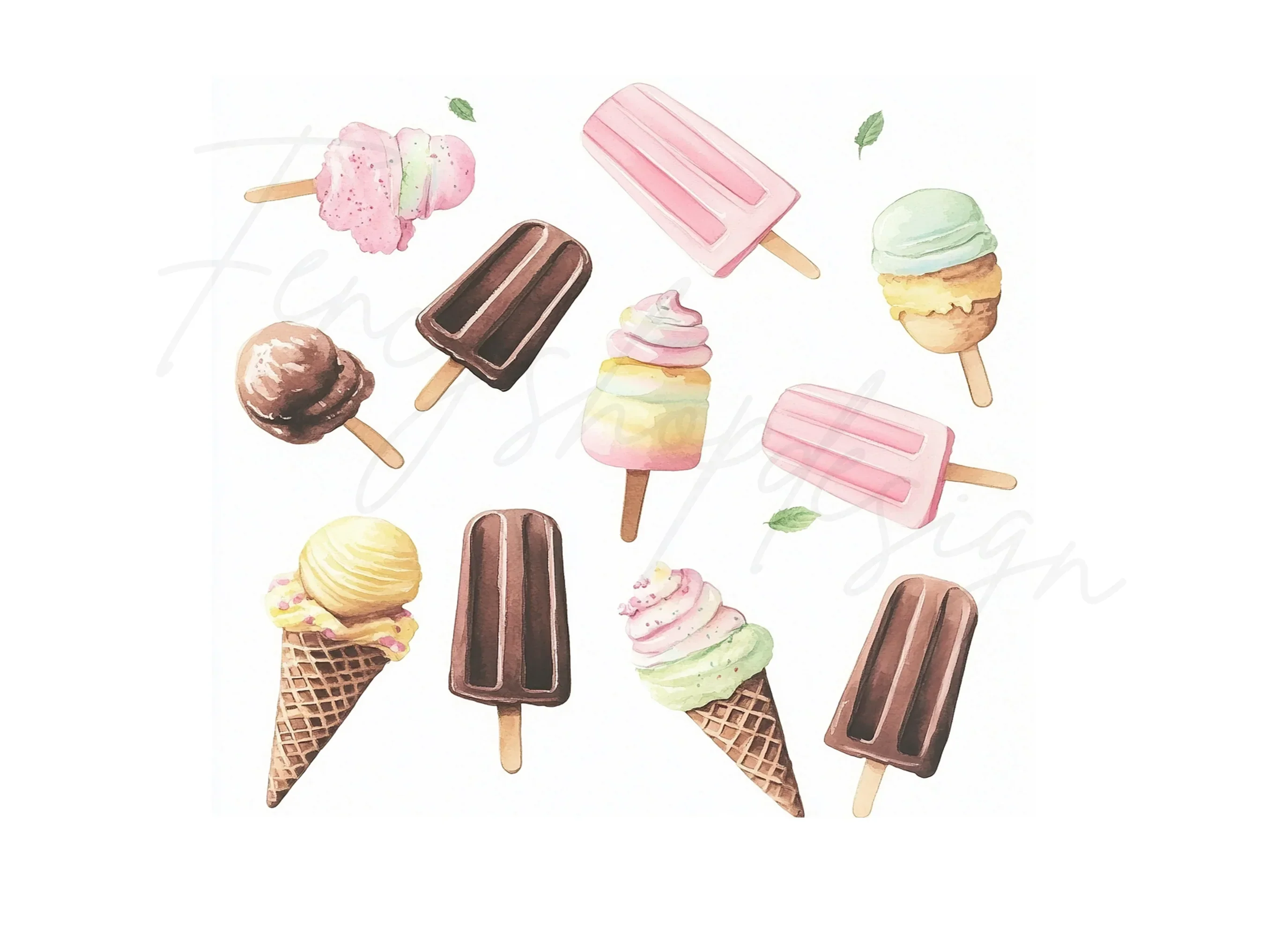 Ice Cream Popsicle Clipart Bundle - Image 2
