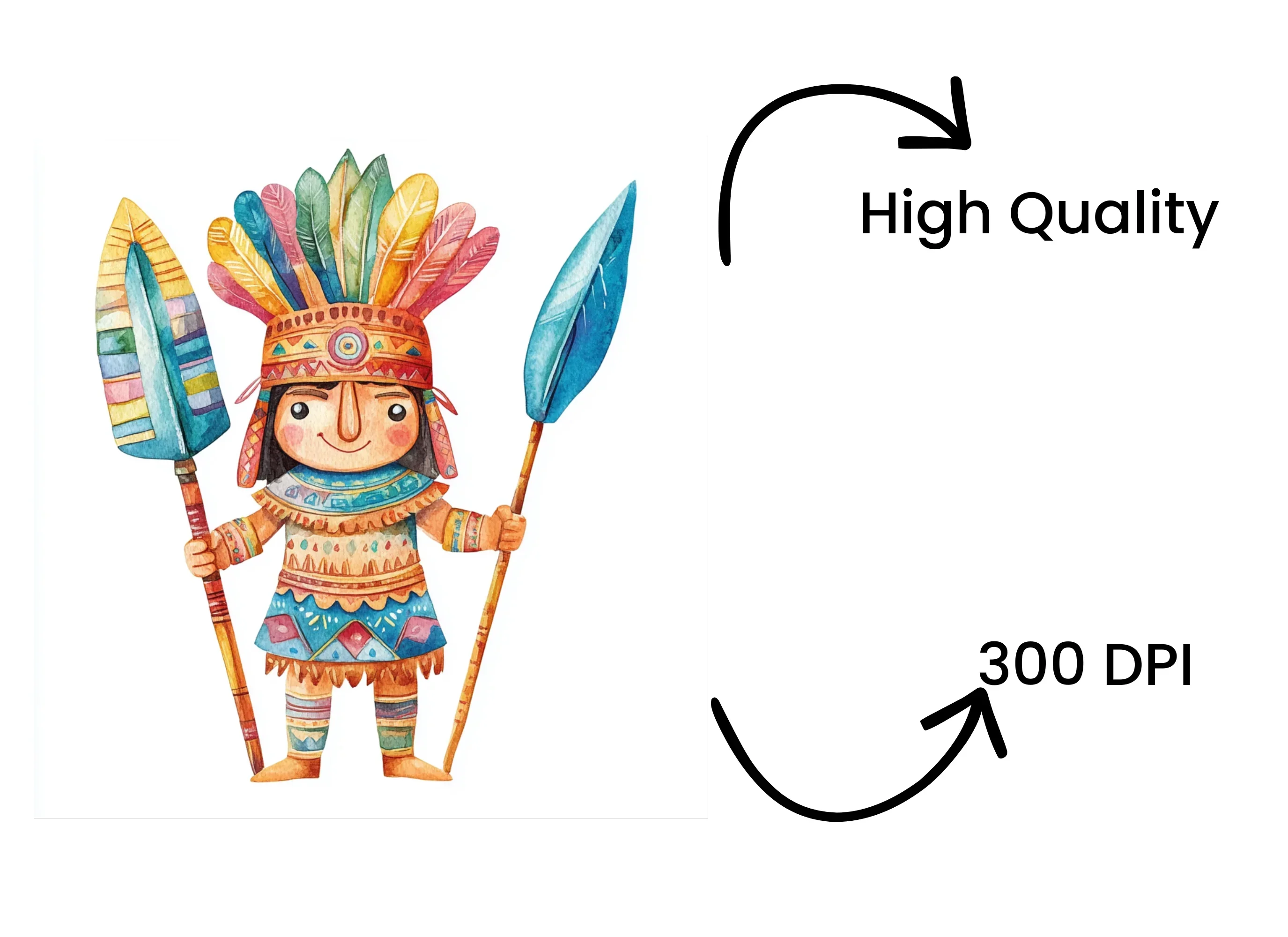 Indigenous Warrior Clipart Bundle - Image 4