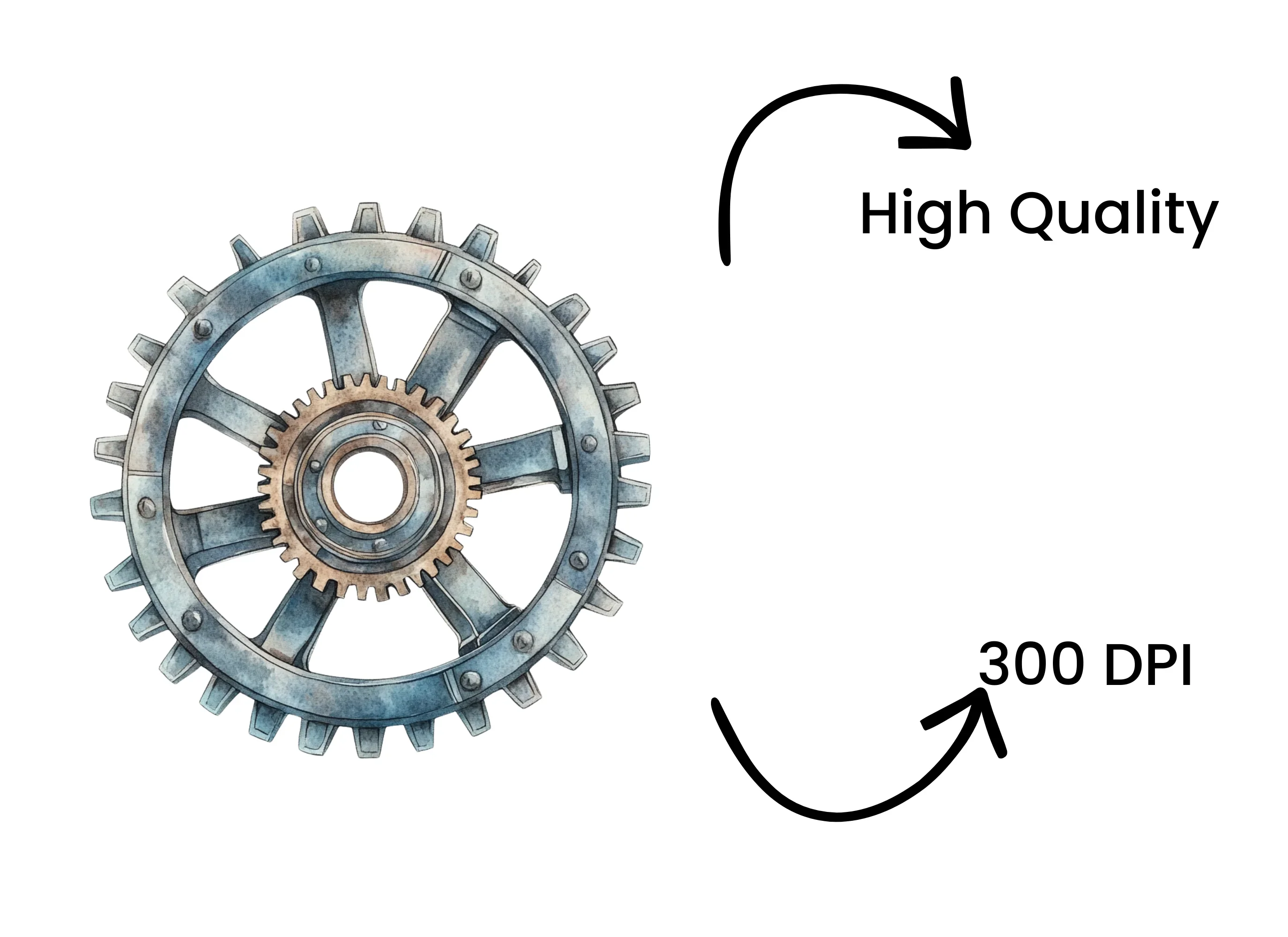 Industrial Steampunk Gear Wheel Clipart Bundle - Image 4