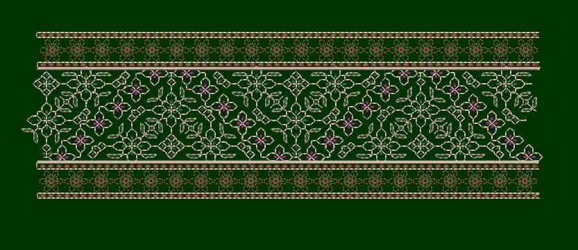 Interlocking Diamond Star Mosaic Panel Embroidery Design