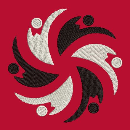 Interlocking Lunar Whirlwind Embroidery Design