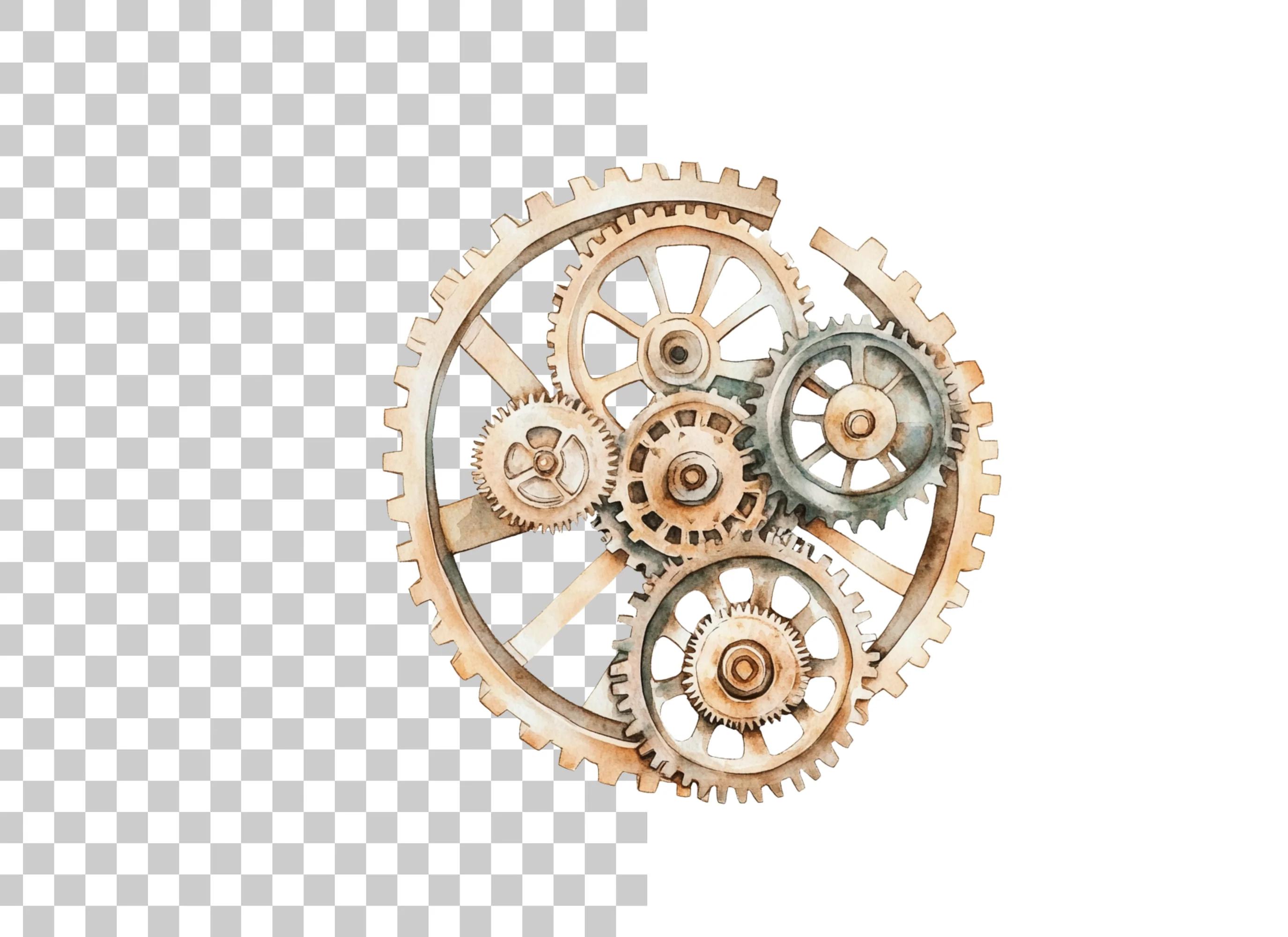 Interlocking Steampunk Gears Clipart Bundle - Image 2