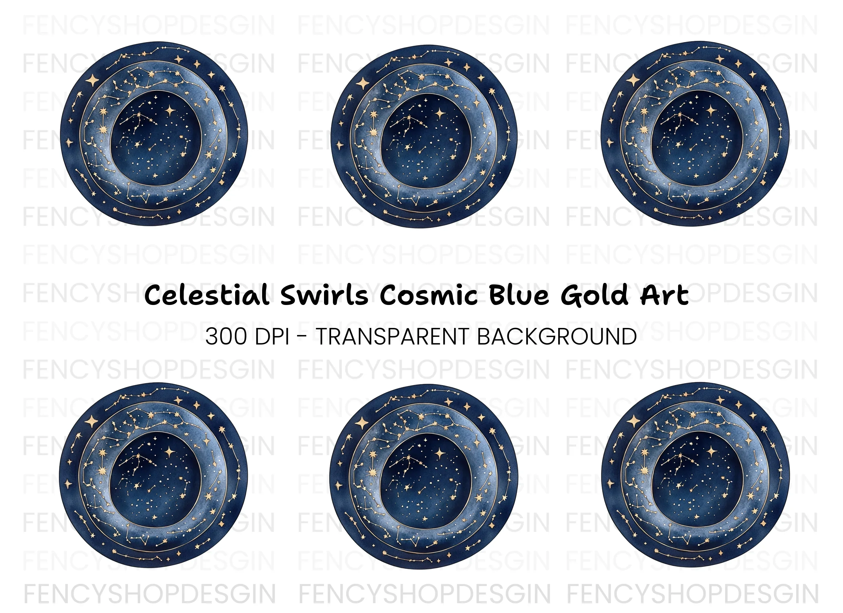 Intricate Celestial Constellation Clipart Bundle