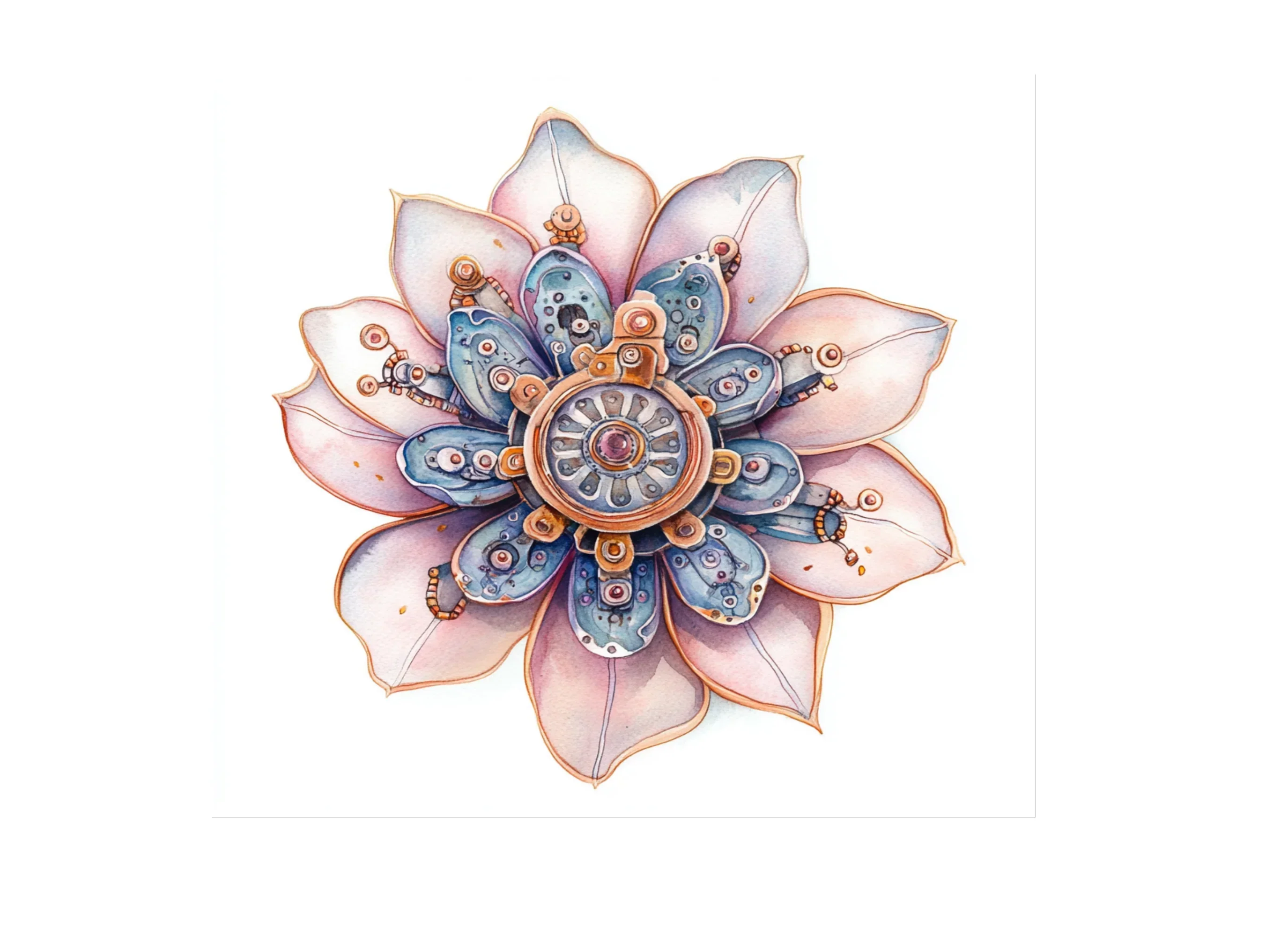 Intricate Steampunk Flower Designs Clipart Bundle - Image 2