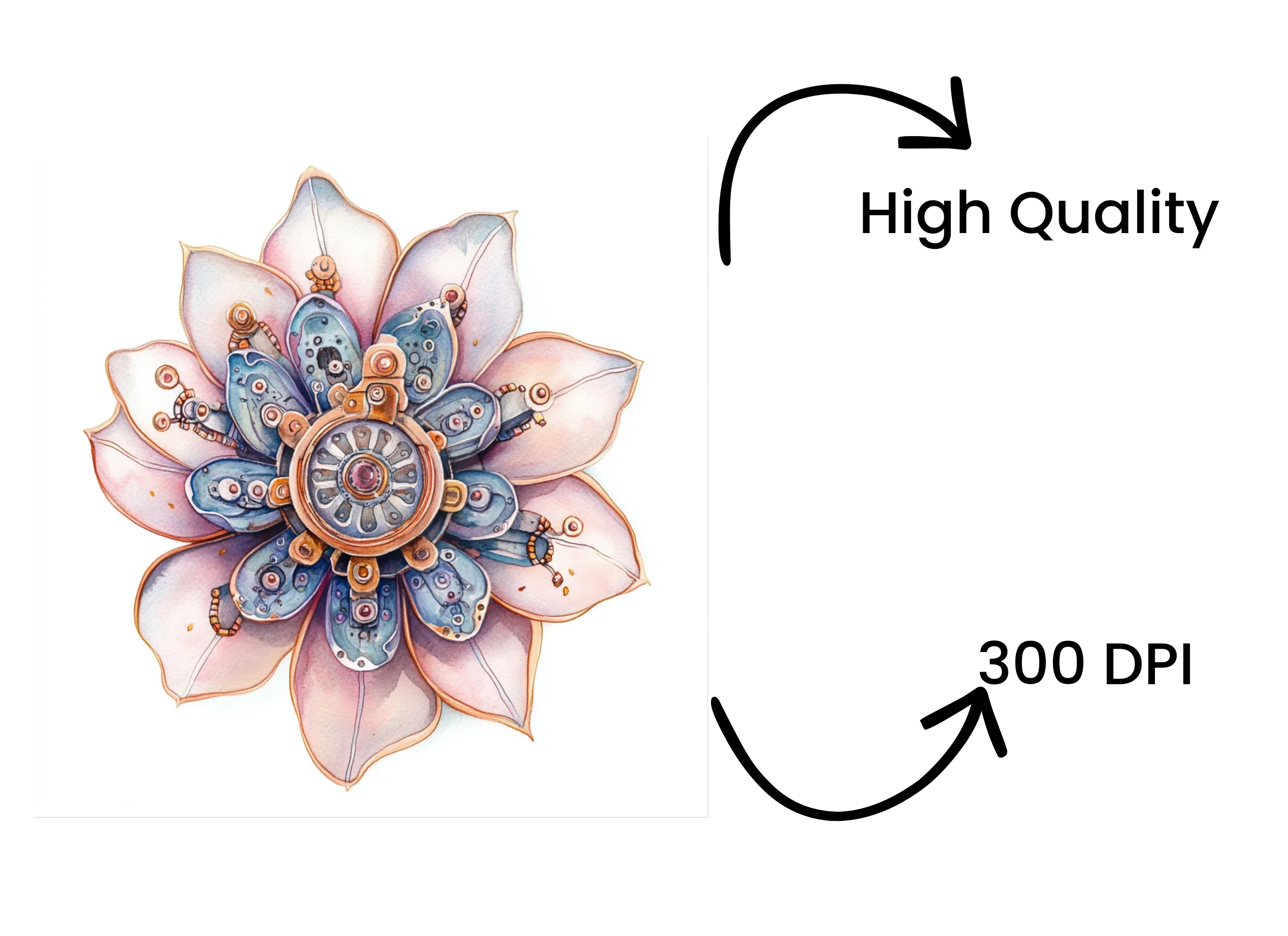 Intricate Steampunk Flower Designs Clipart Bundle - Image 4