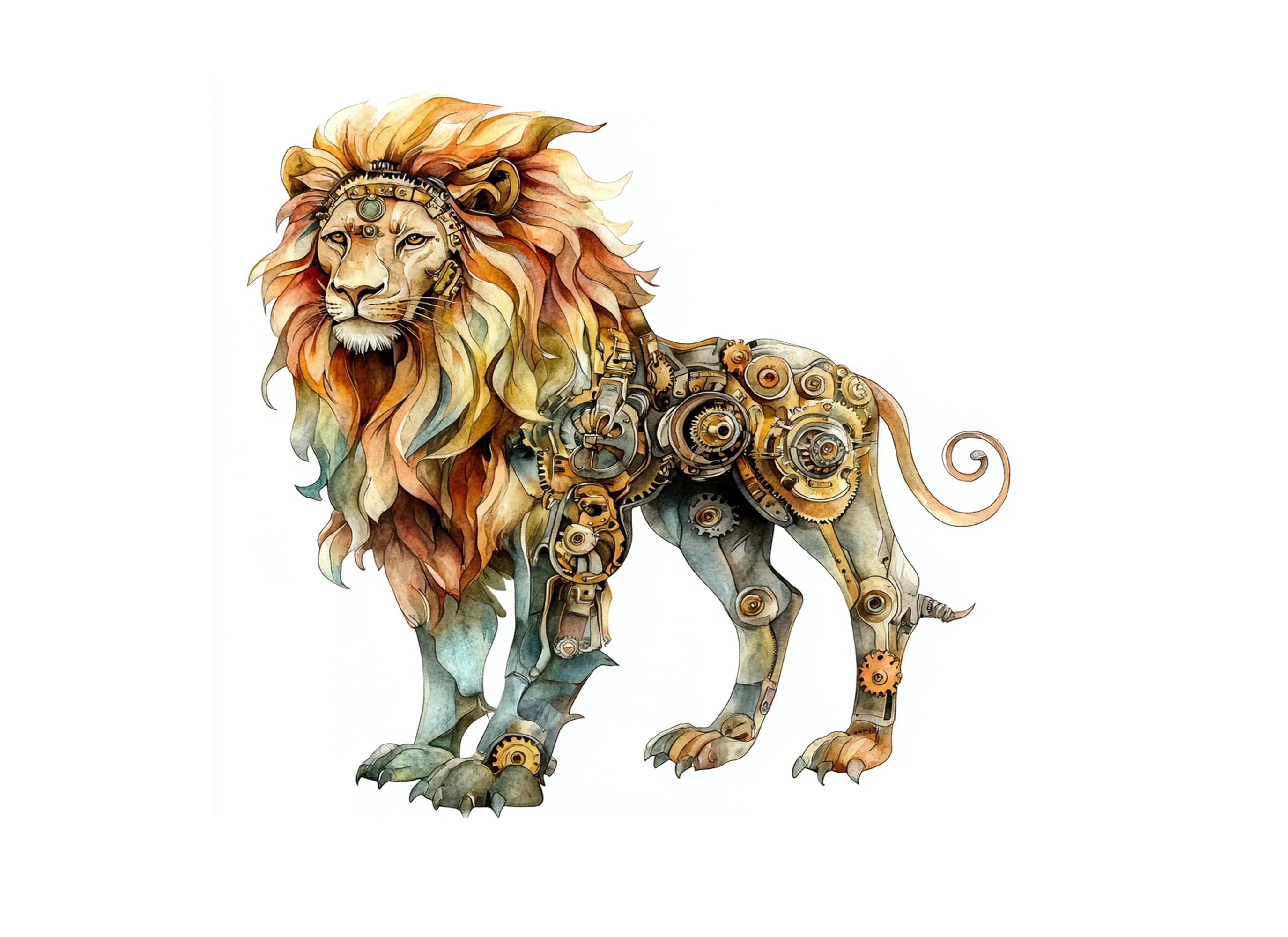 Intricate Steampunk Lion Clipart Bundle - Image 3