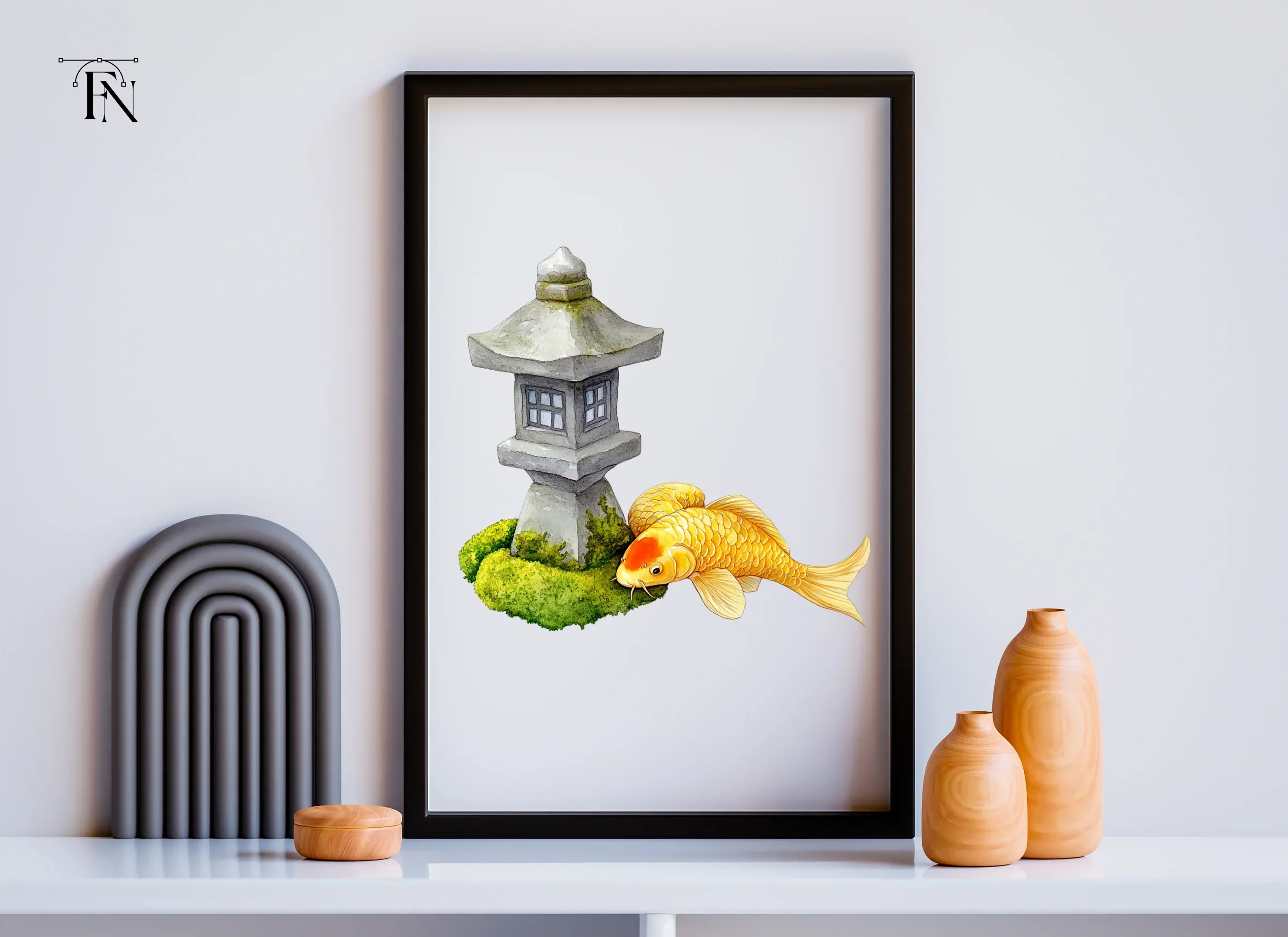 Japanese Garden Koi and Lantern Clipart Bundle - Image 6