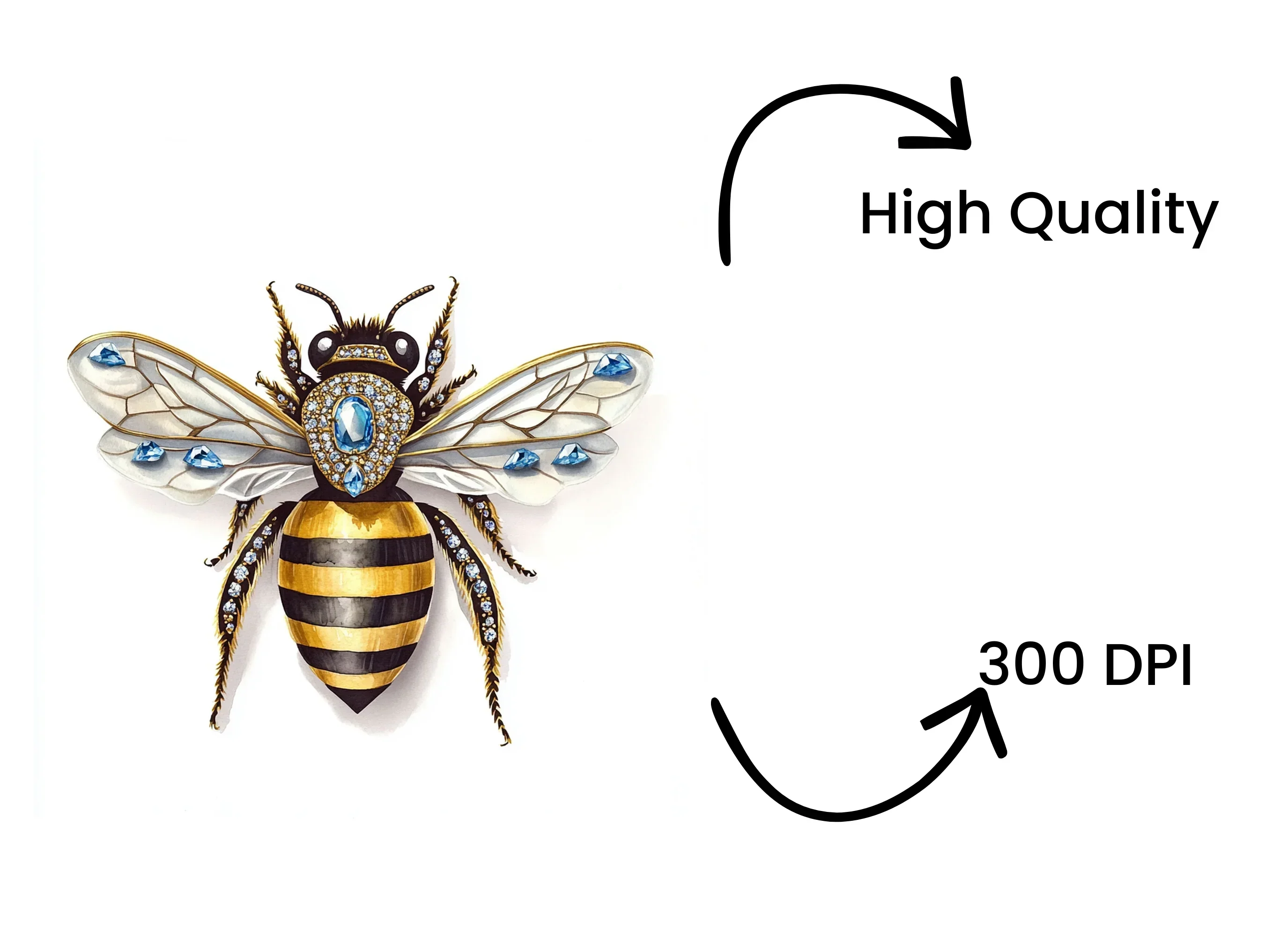 Jeweled Bee Clipart Bundle - Image 4