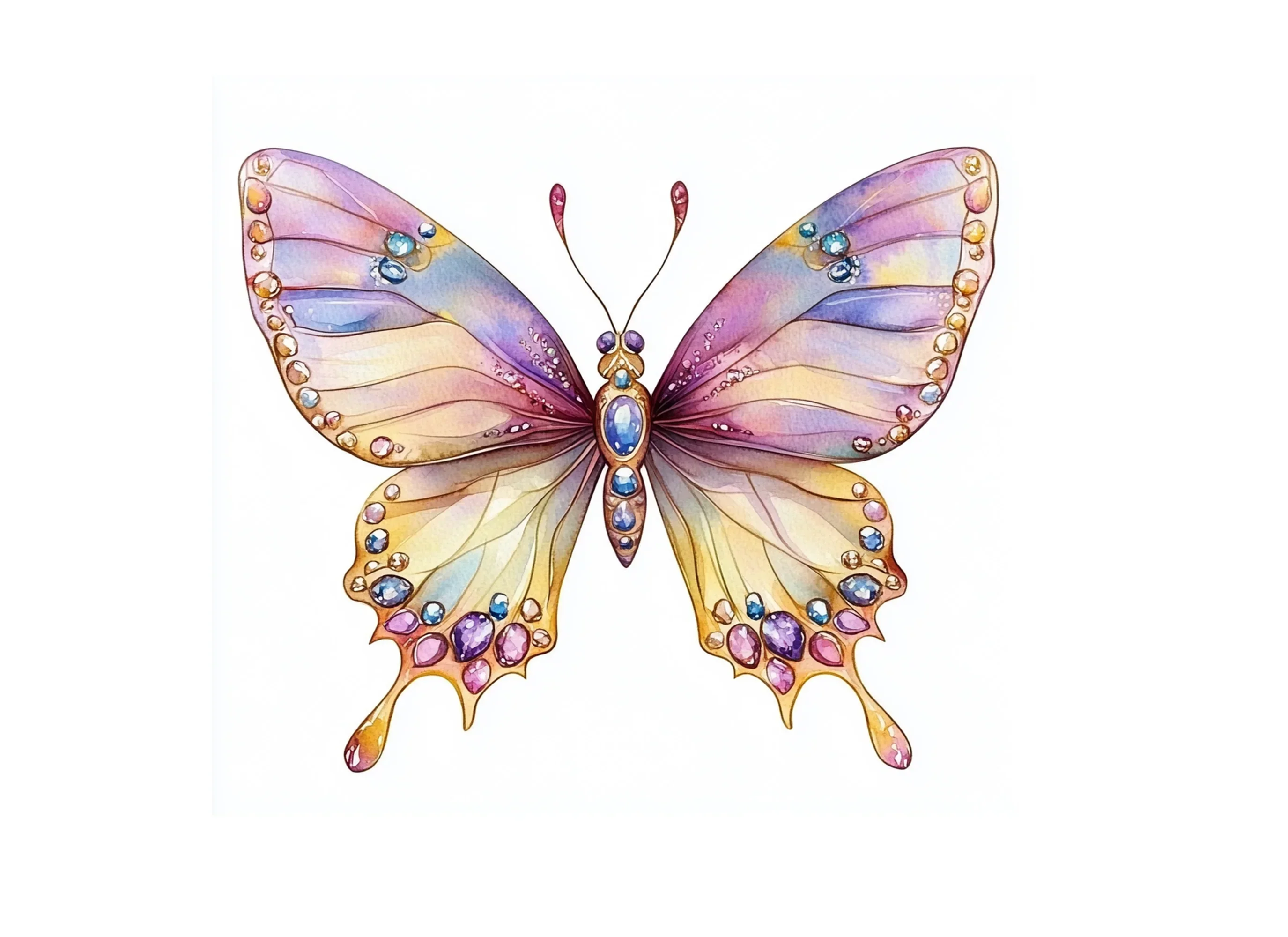 Jeweled Butterfly Clipart Bundle - Image 3
