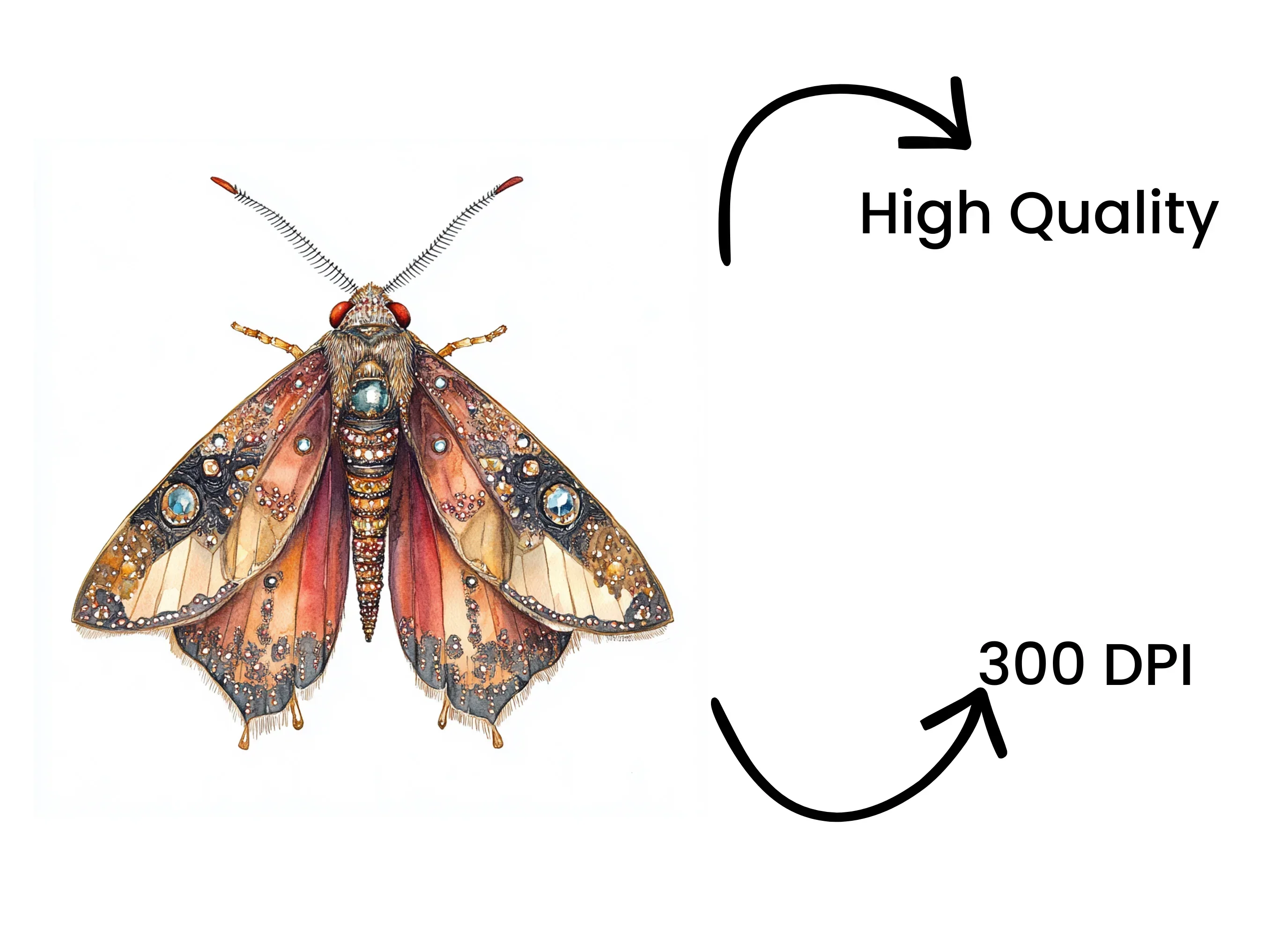 Jeweled Moth Clipart Bundle - Image 4