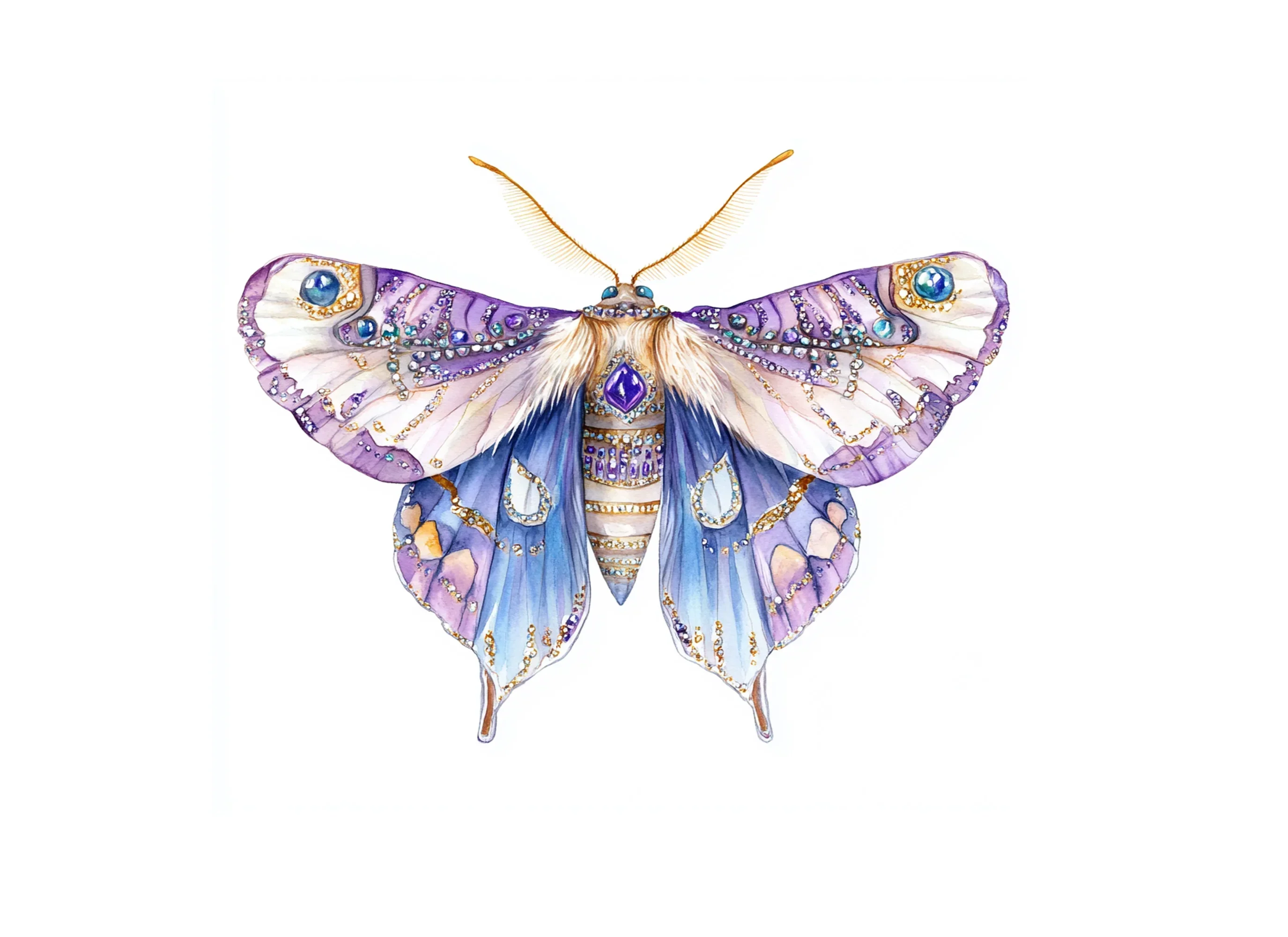 Jeweled Moth Clipart Bundle - Image 3