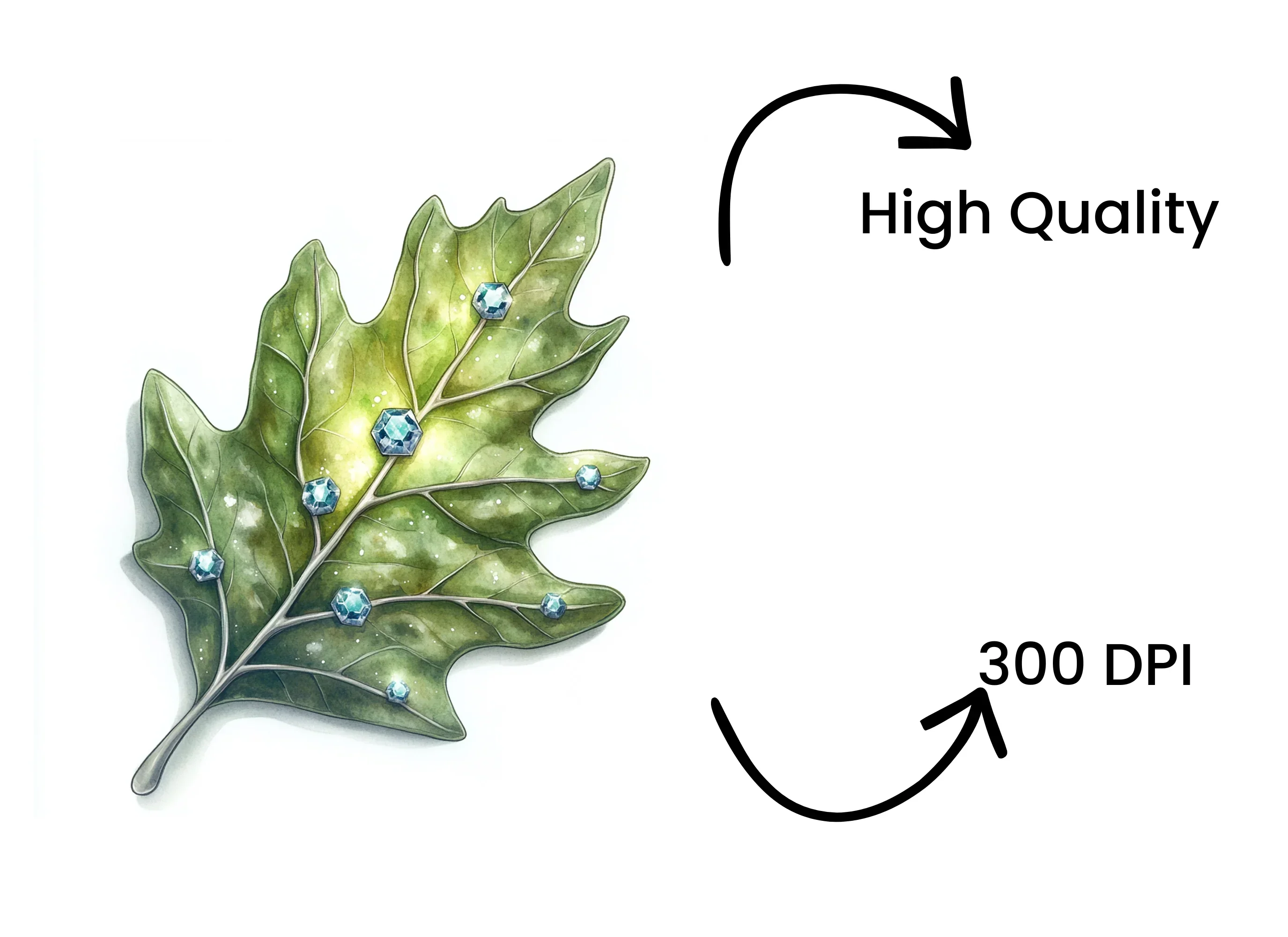 Jeweled Oak Leaves Clipart Bundle - Image 4