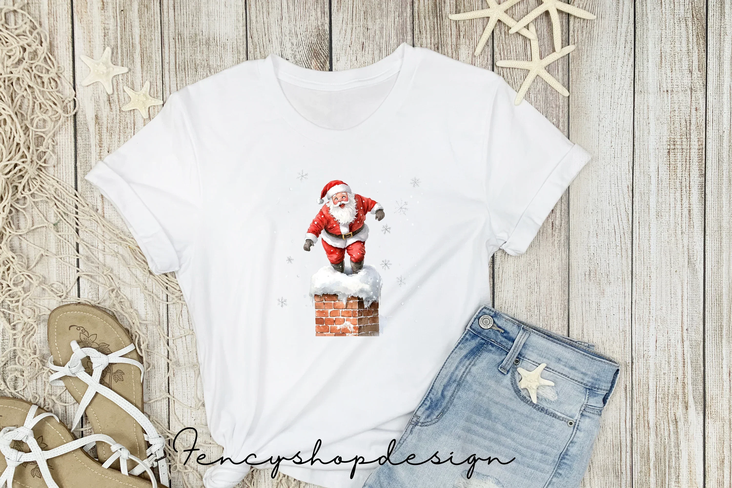Jolly Santa Christmas Chimney Scenes Clipart Bundle - Image 5