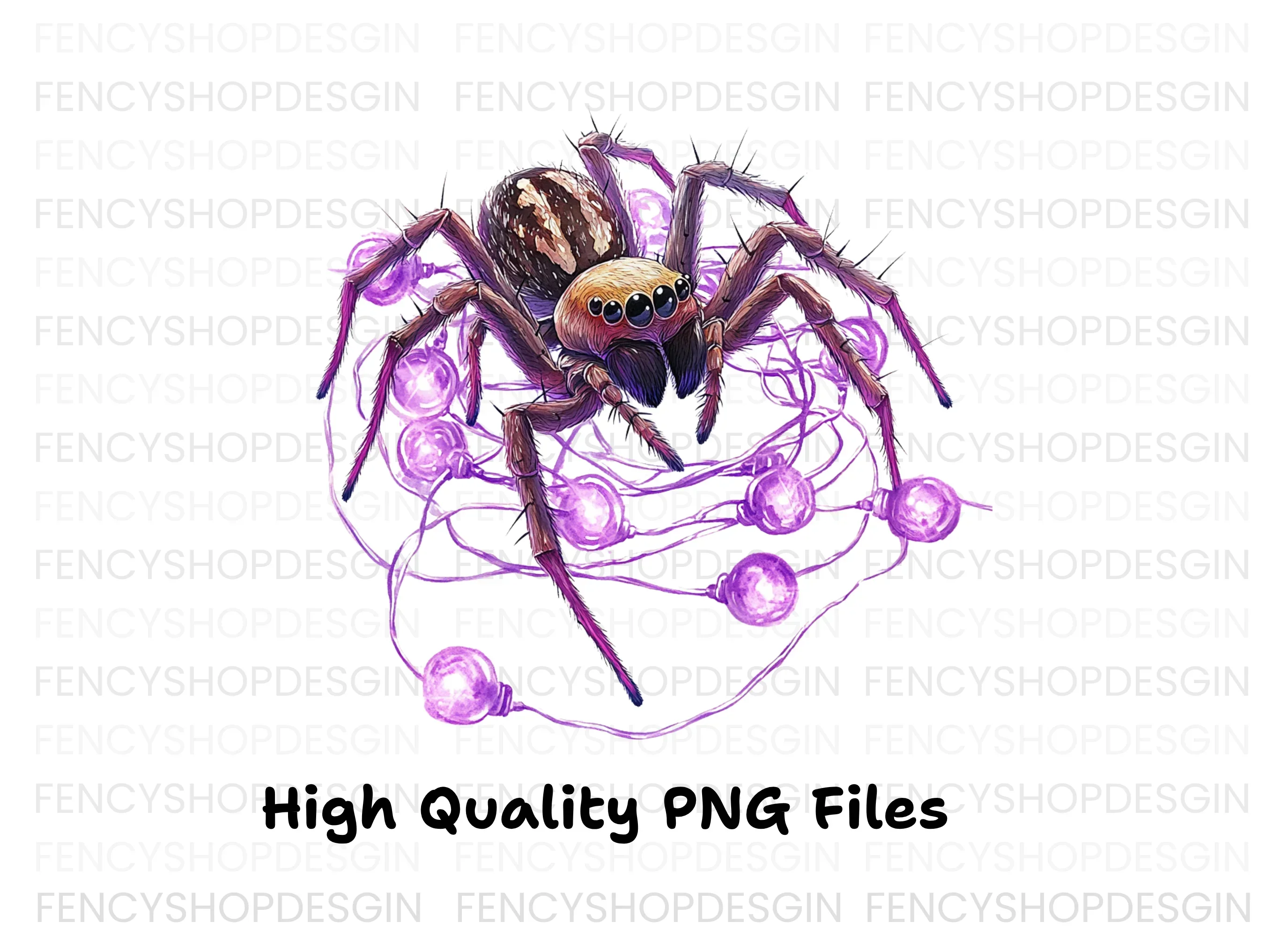 Jumping Spider with Purple Lights Clipart Bundle - Image 4