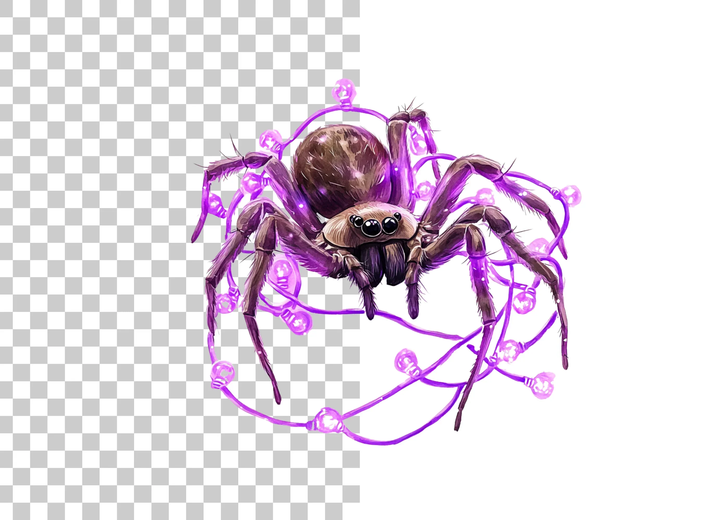 Jumping Spider with Purple Lights Clipart Bundle - Image 5