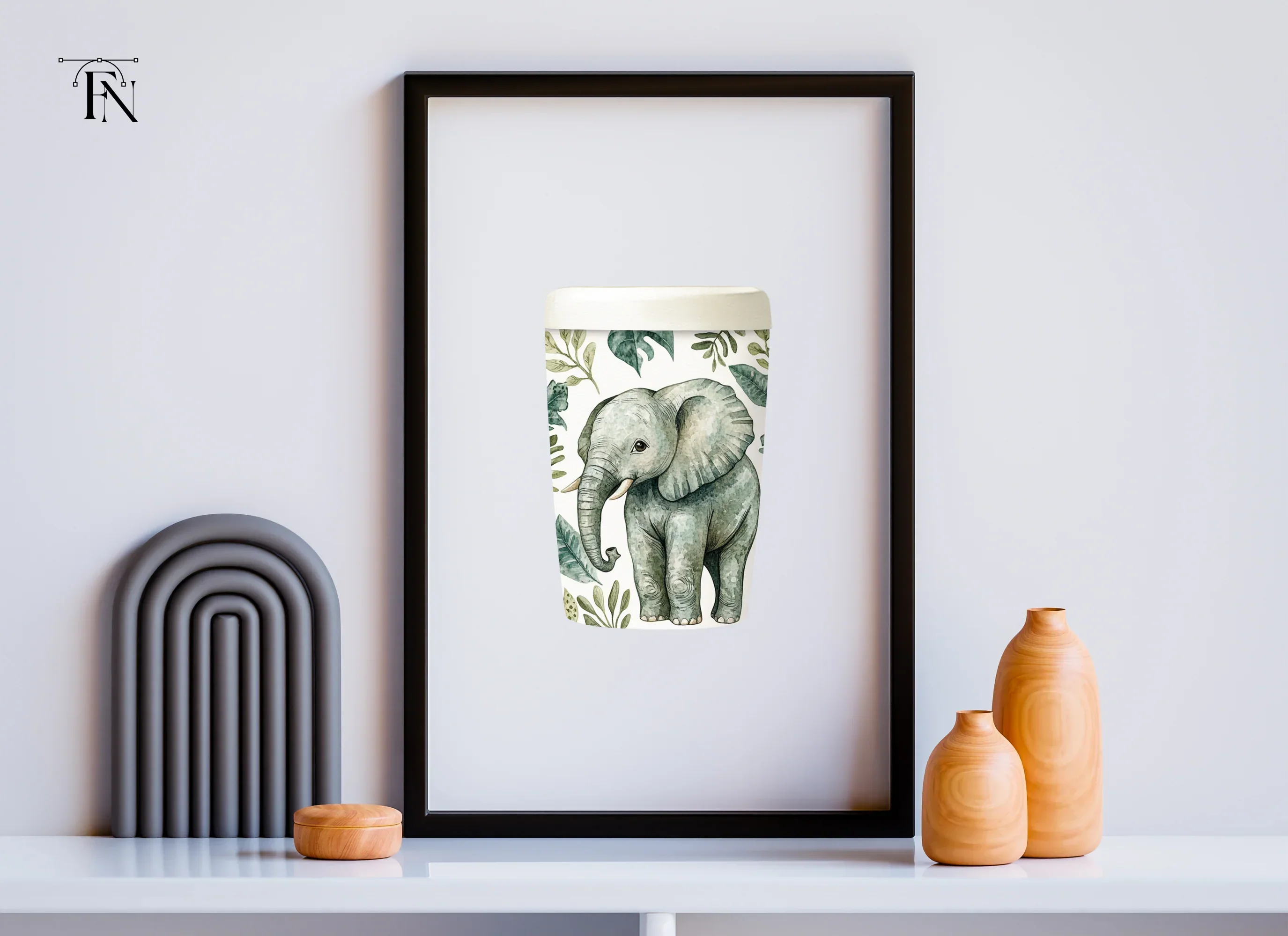 Jungle Baby Elephant Clipart Bundle - Image 5