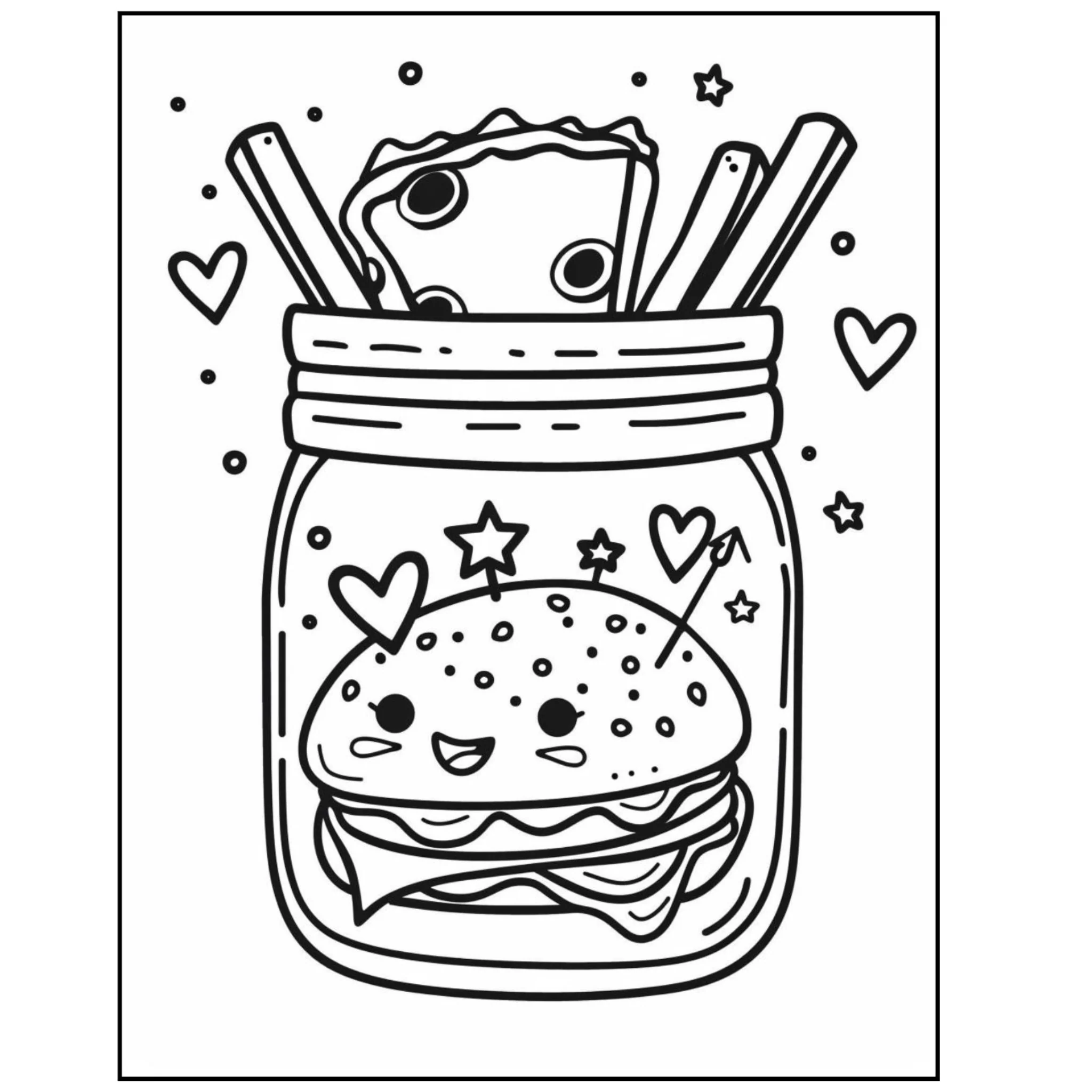 Kawaii in Jar Coloring Pages - Image 5