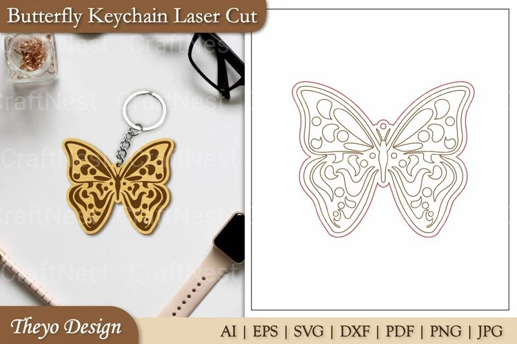 Keychain Butterfly SVG Bundle