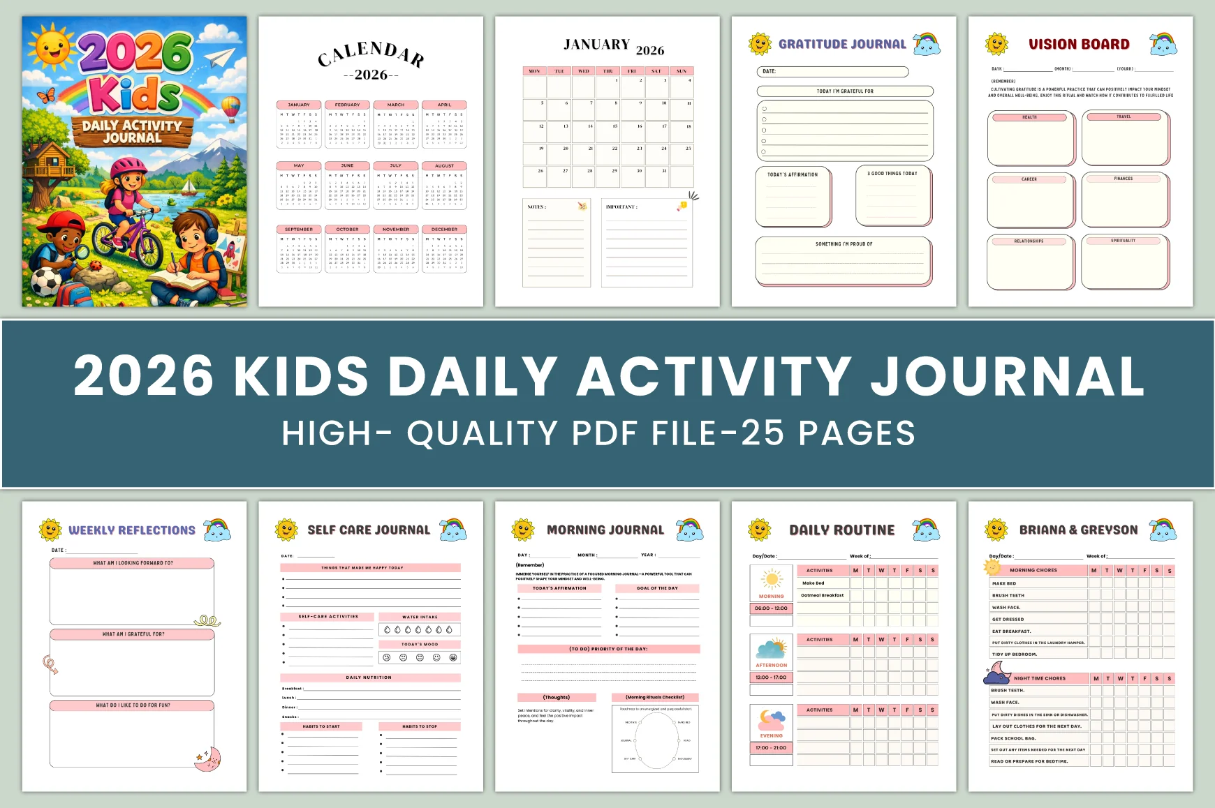 Kids Daily Activity Journal
