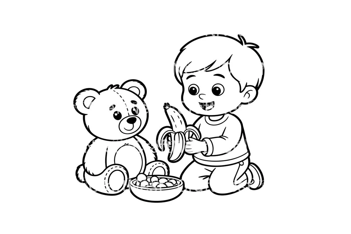 Kids Eating Healthy Fruits Coloring Books - Image 2