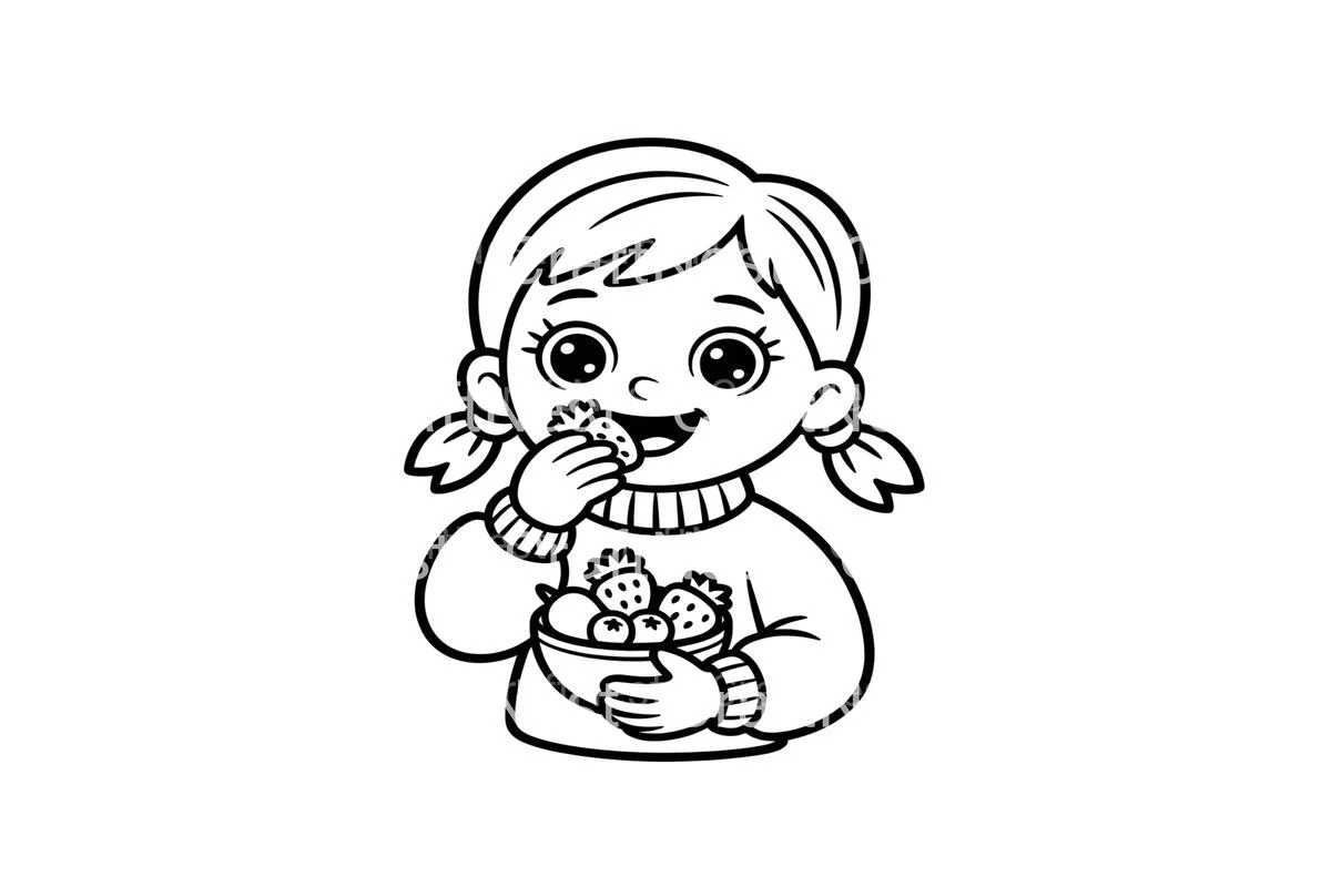 Kids Eating Healthy Fruits Coloring Books - Image 4