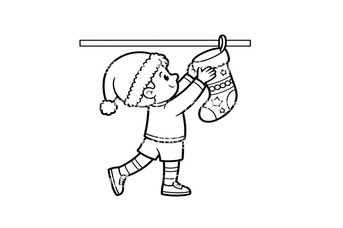 Kids Hanging Christmas Stockings Coloring Books - Image 2