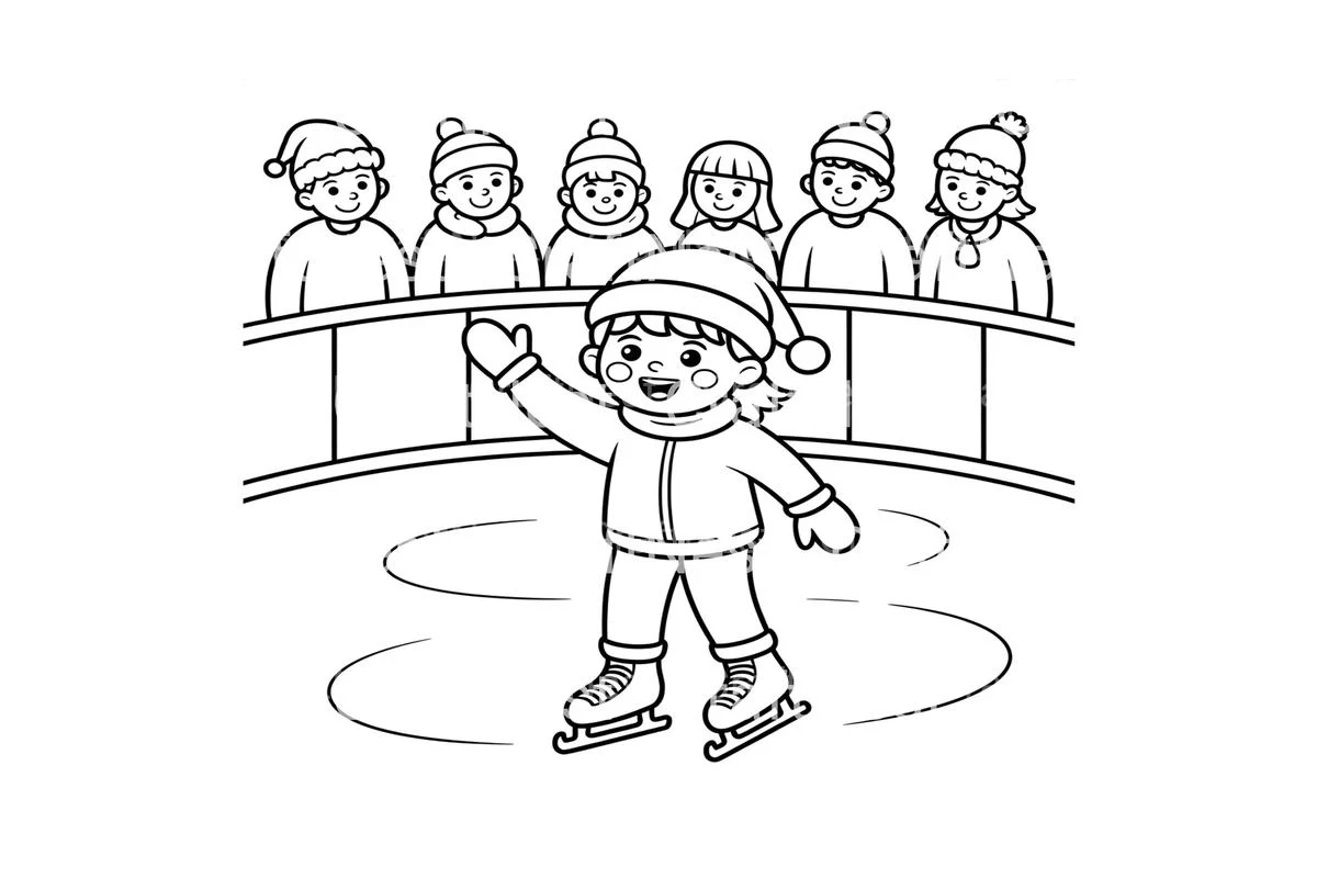 Kids Ice Skating Winter Coloring Books - Image 3