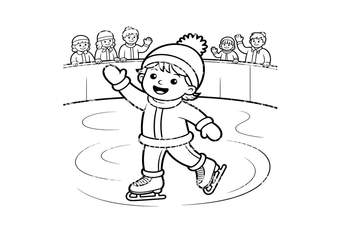 Kids Ice Skating Winter Coloring Books - Image 4