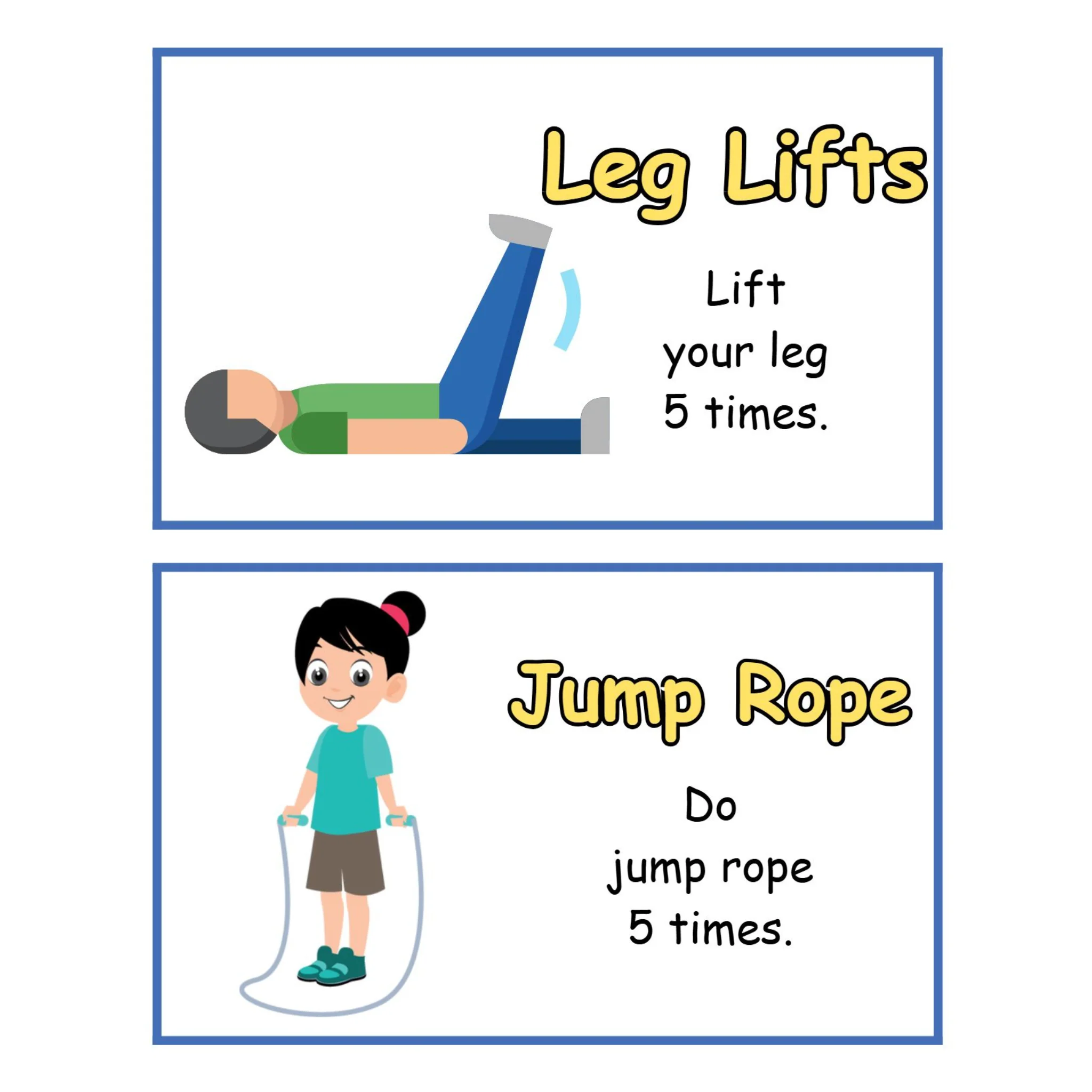 Kids Sports Training Exercise Cards - Image 3