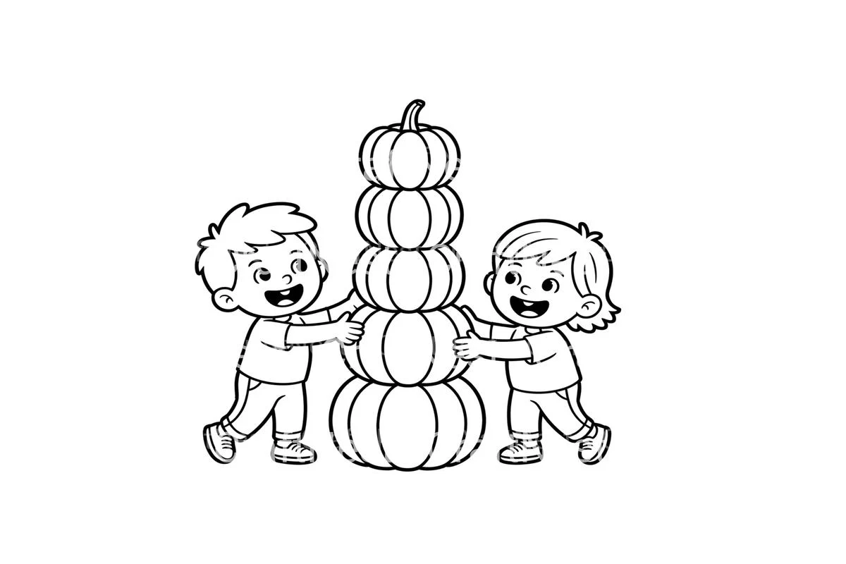 Kids Stacking PumpkinsFun Coloring Books - Image 2