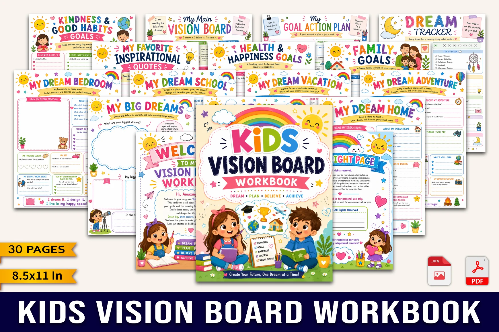 Kids Vision Board Workbook