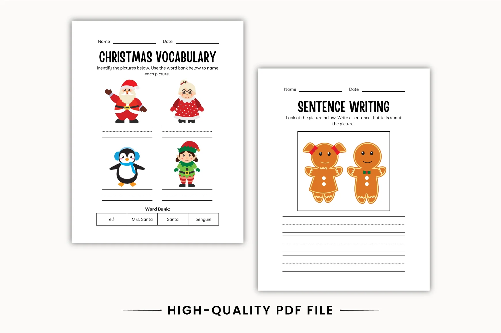 Kindergarten Christmas Math Activity Workbook - Image 3