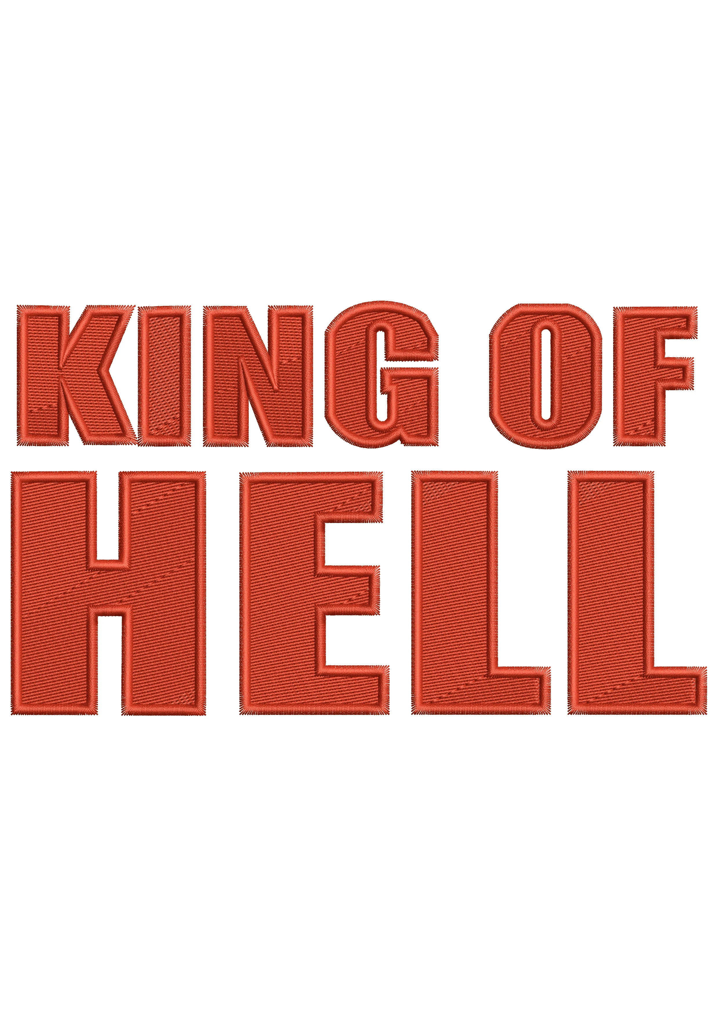 King of Hell Embroidery Design