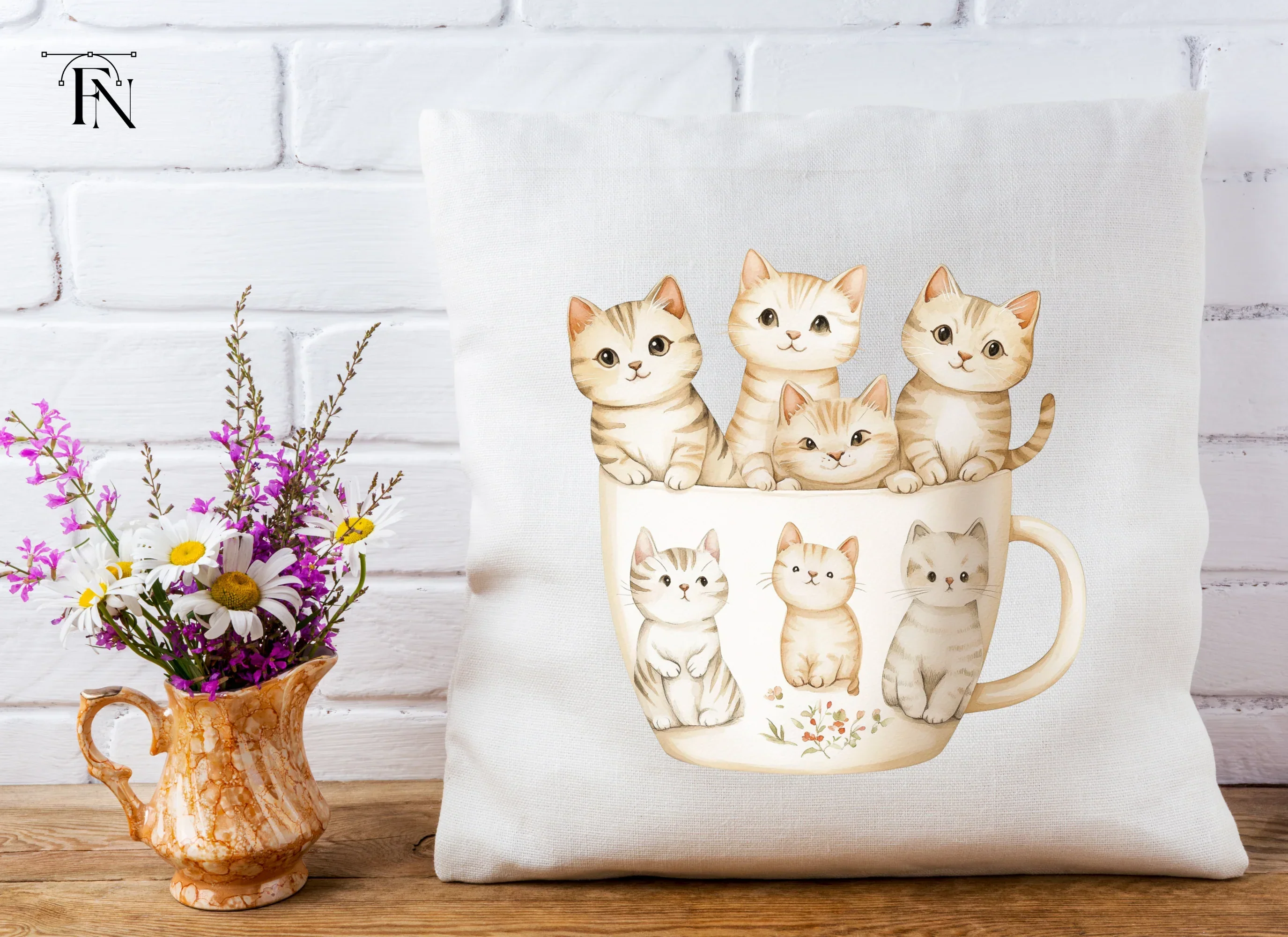 Kittens in Mugs Clipart Bundle - Image 5