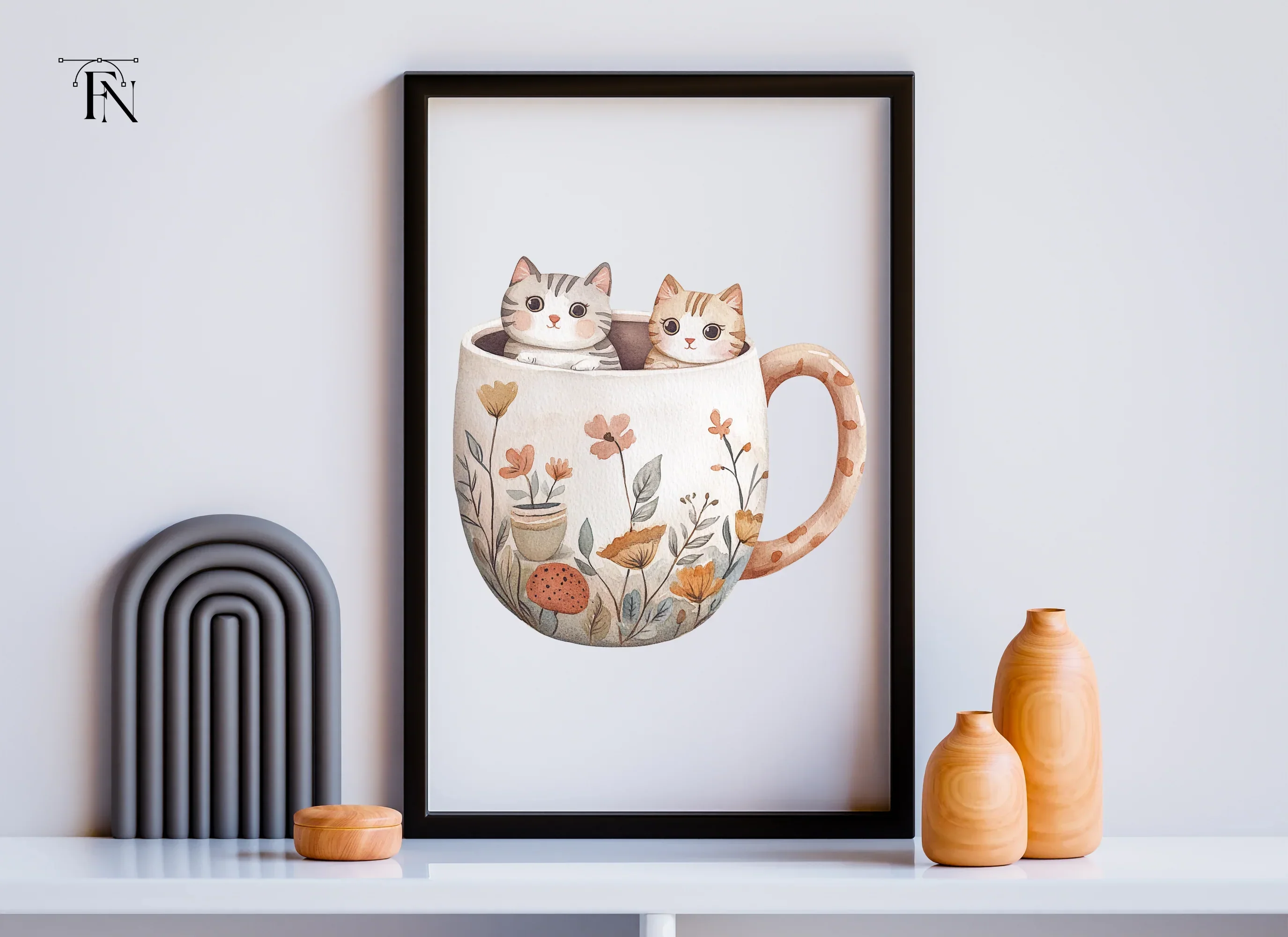 Kittens in Mugs Clipart Bundle - Image 6