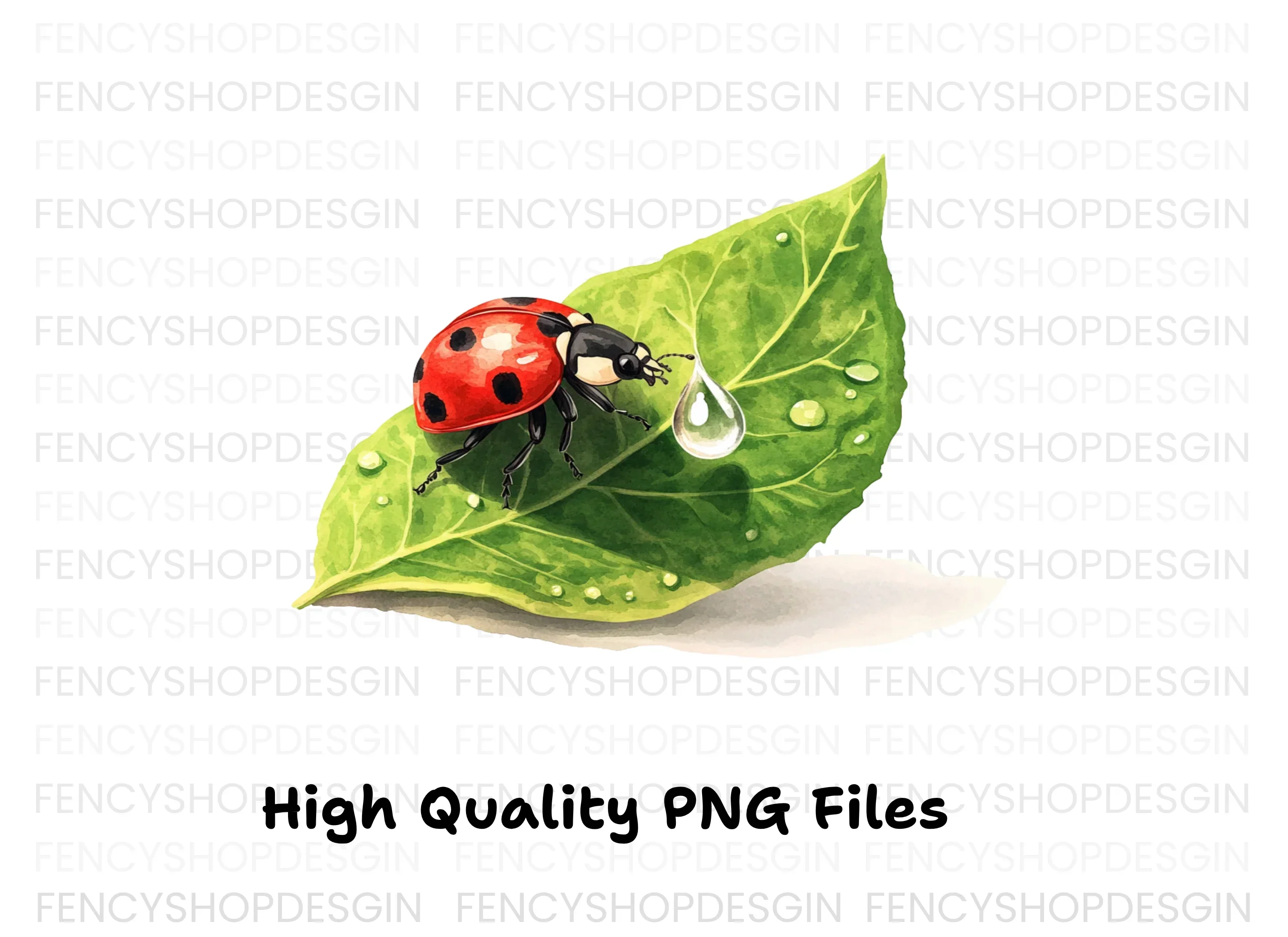 Ladybug on Leaf Clipart Bundle - Image 3