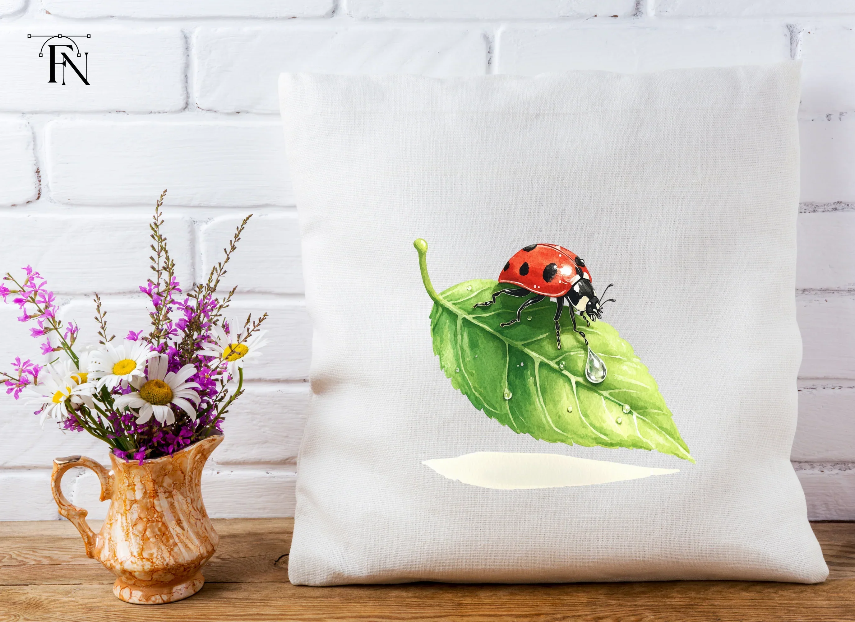 Ladybug on Leaf Clipart Bundle - Image 5