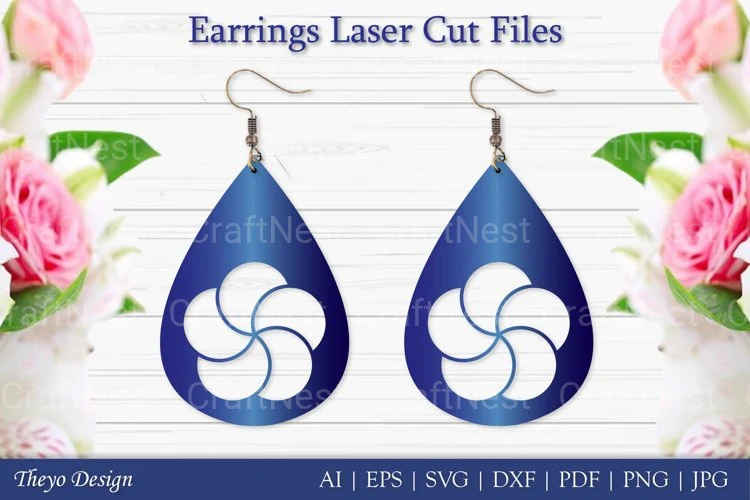 Laser Cut Flower Earrings SVG Bundle