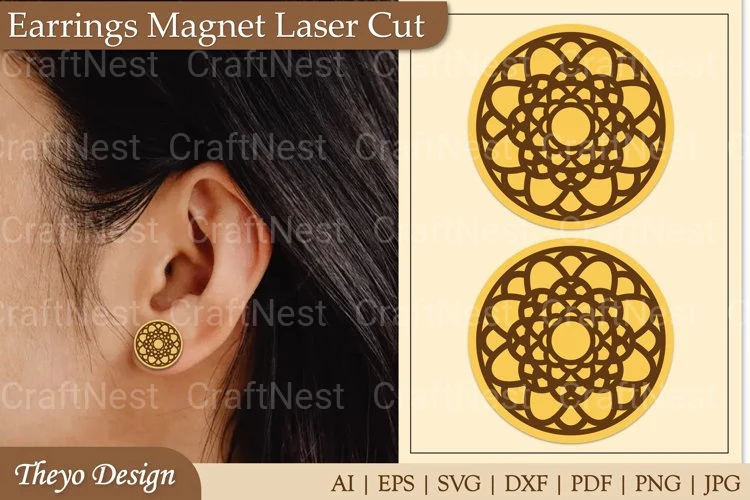 Lasercut Earrings Magnet SVG Bundle
