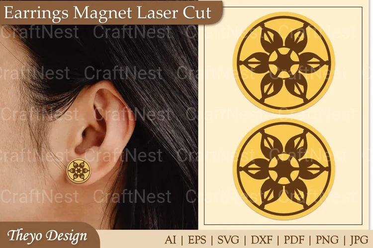 Lasercut Earrings Magnet SVG Bundle