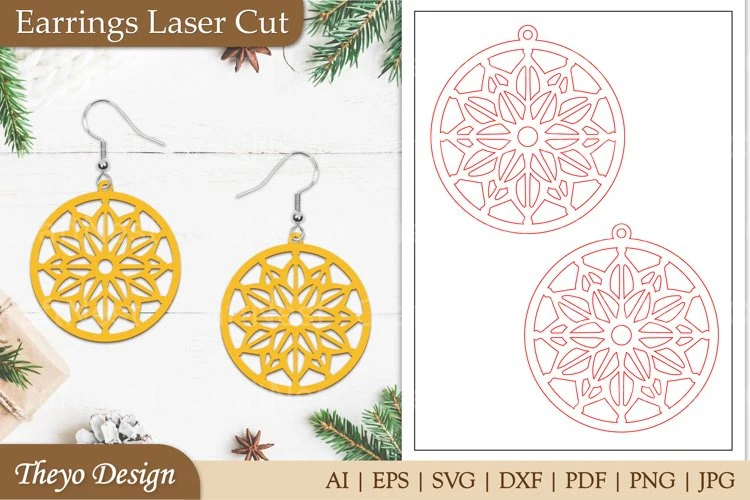 Lasercut Mandala Earrings SVG Bundle