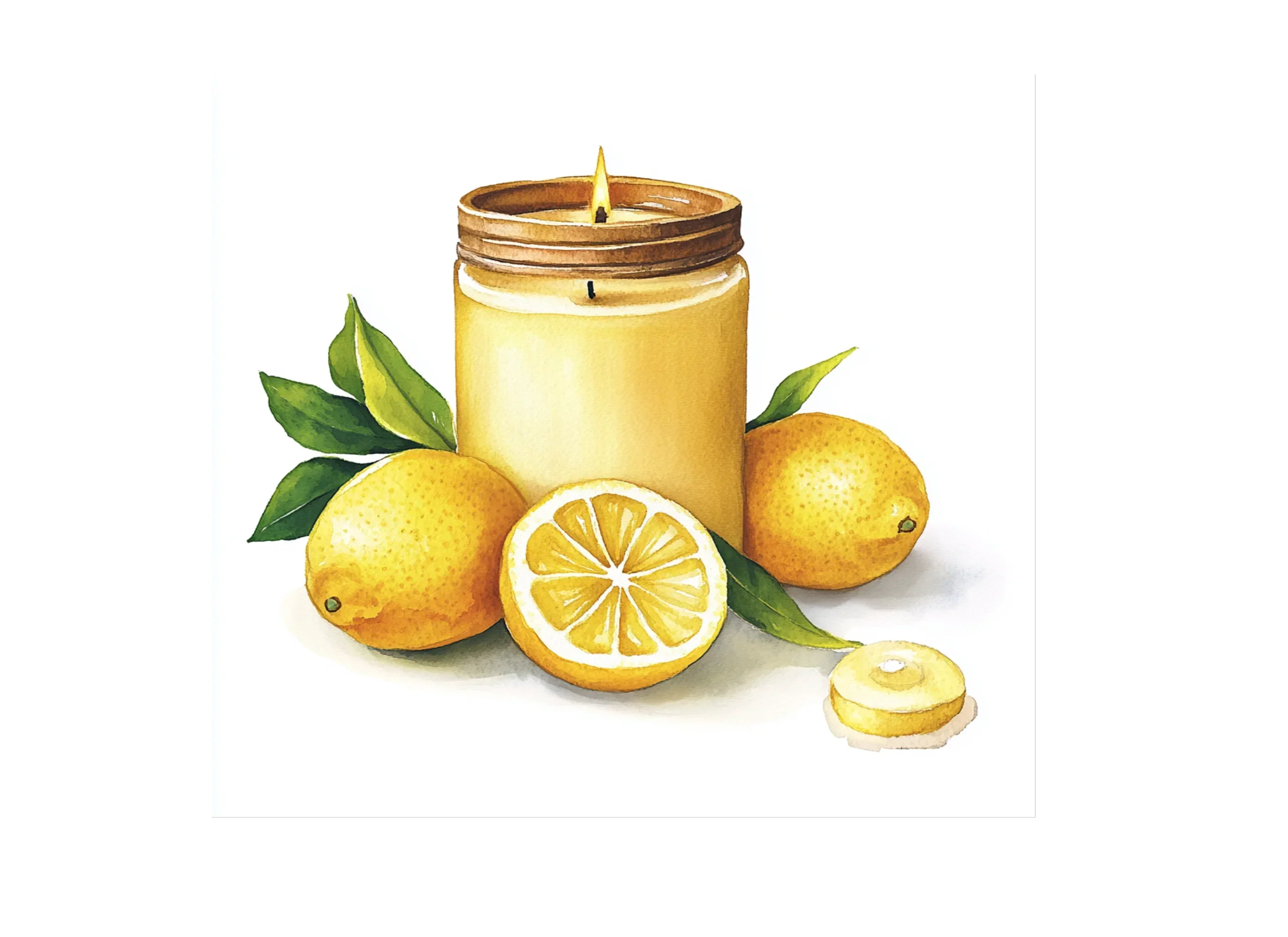Lemon Candle Illustration Clipart Bundle - Image 2