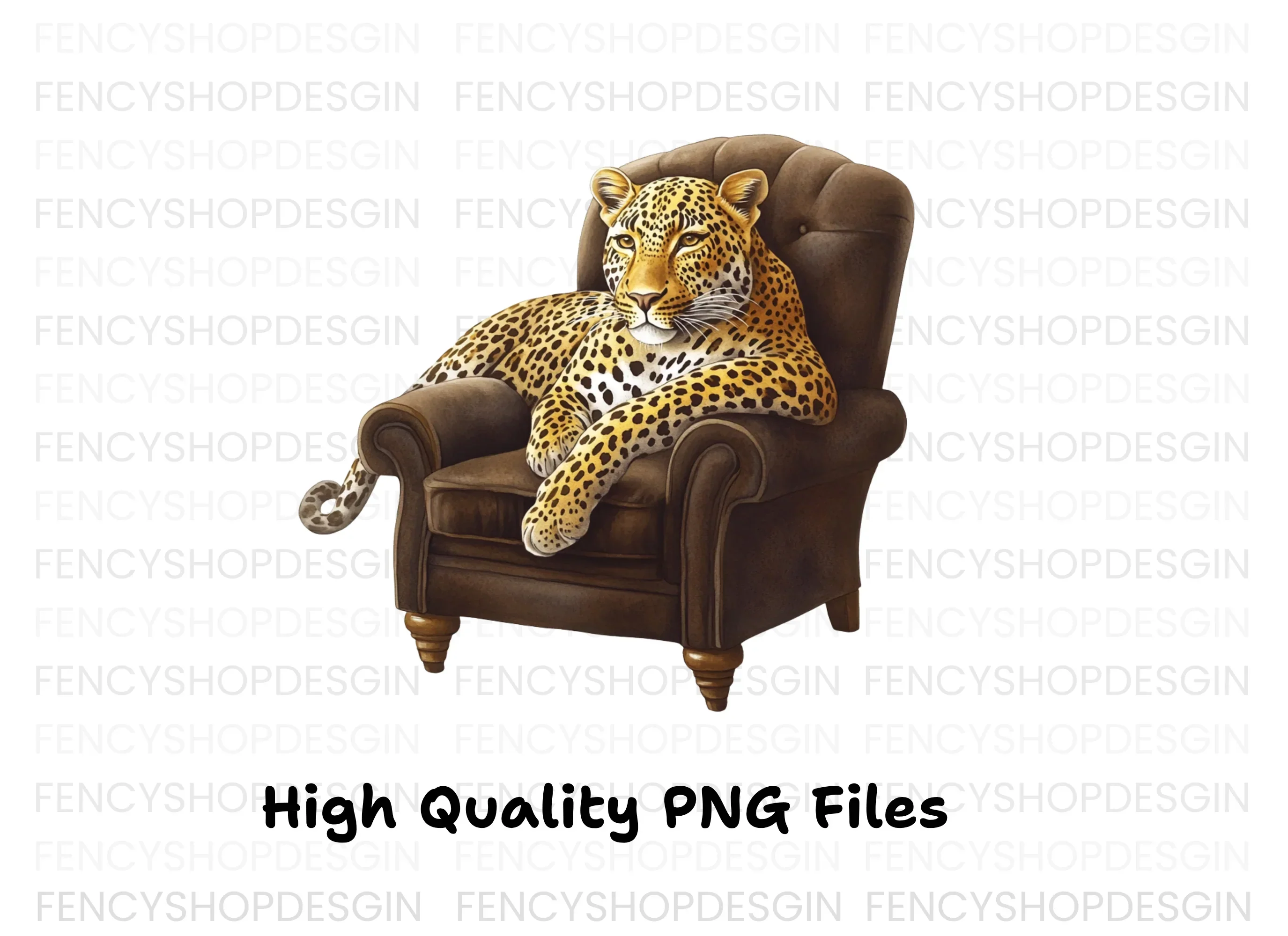 Leopard in Armchair Clipart Bundle - Image 2