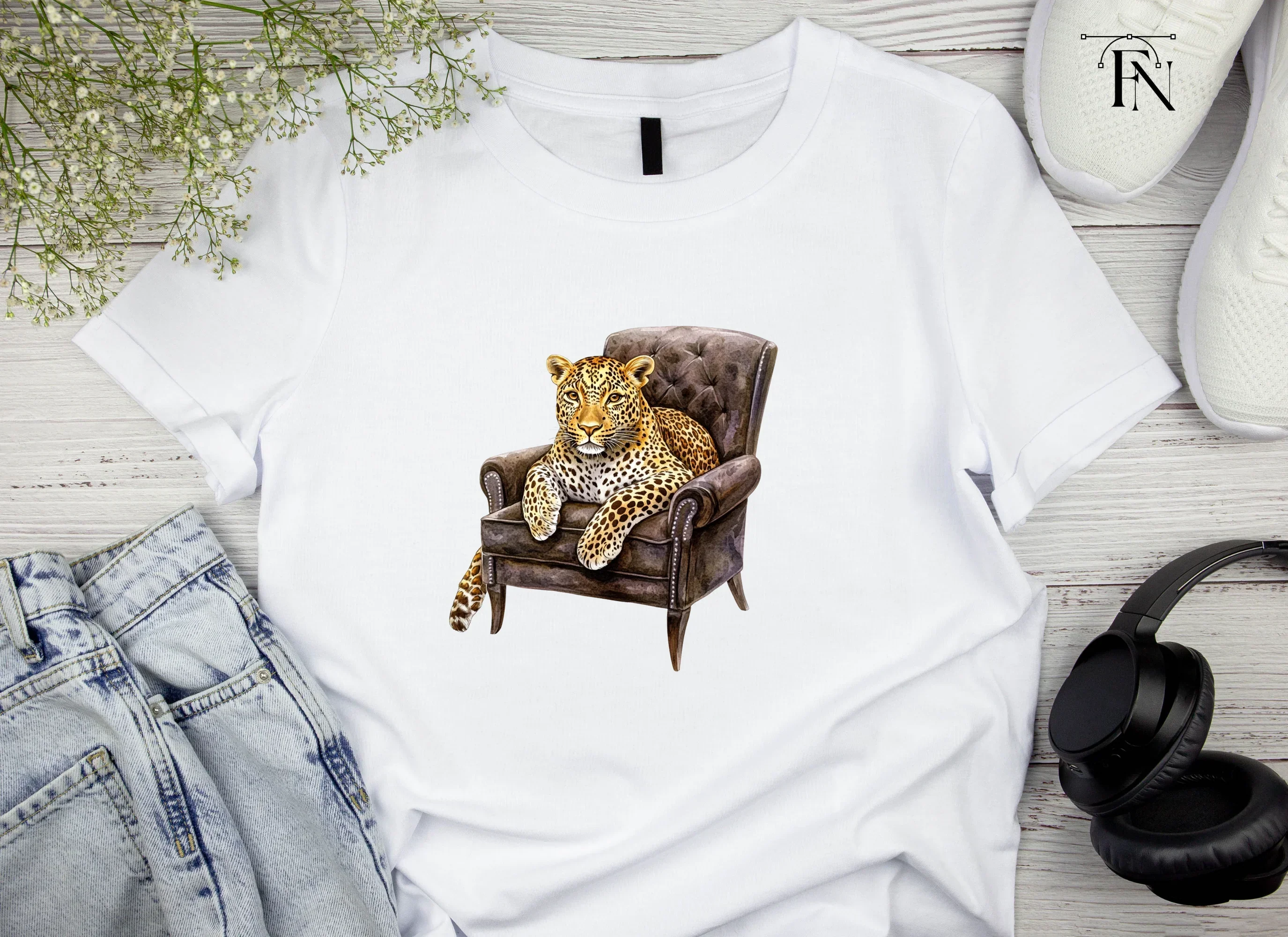 Leopard in Armchair Clipart Bundle - Image 3