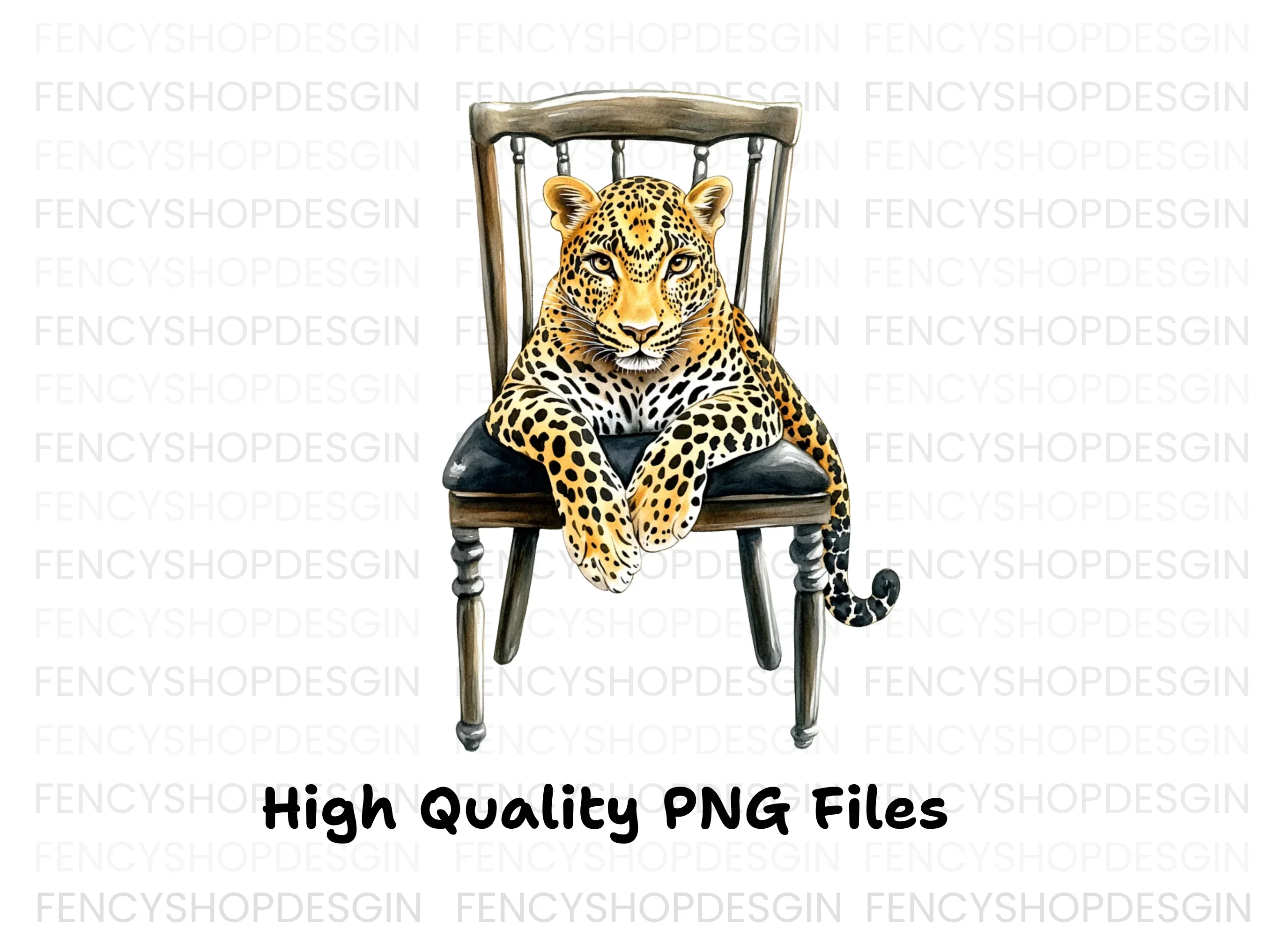Leopard in Chair Clipart Bundle - Image 2