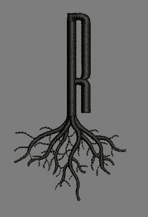 Letter R Rooted Embroidery Design