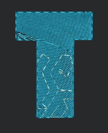 Letter T with Abstract Embroidery Design
