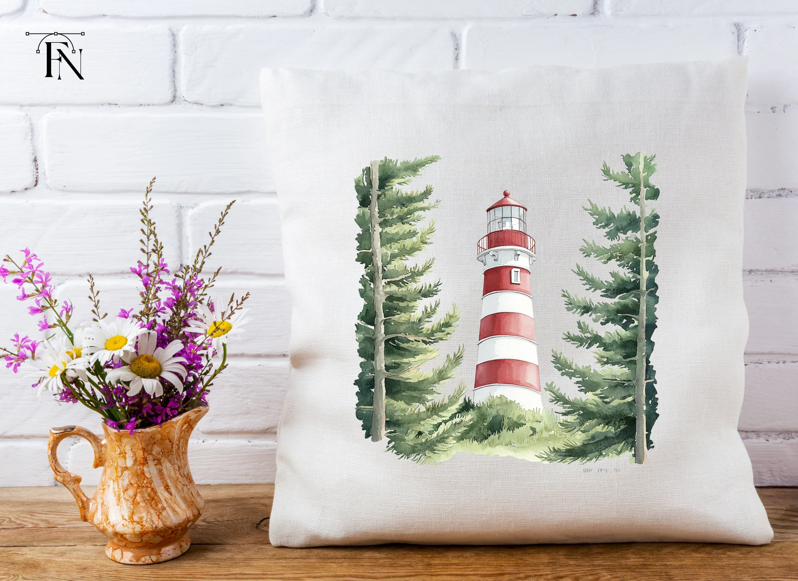 Lighthouse and Pine Trees Clipart Bundle - Image 3