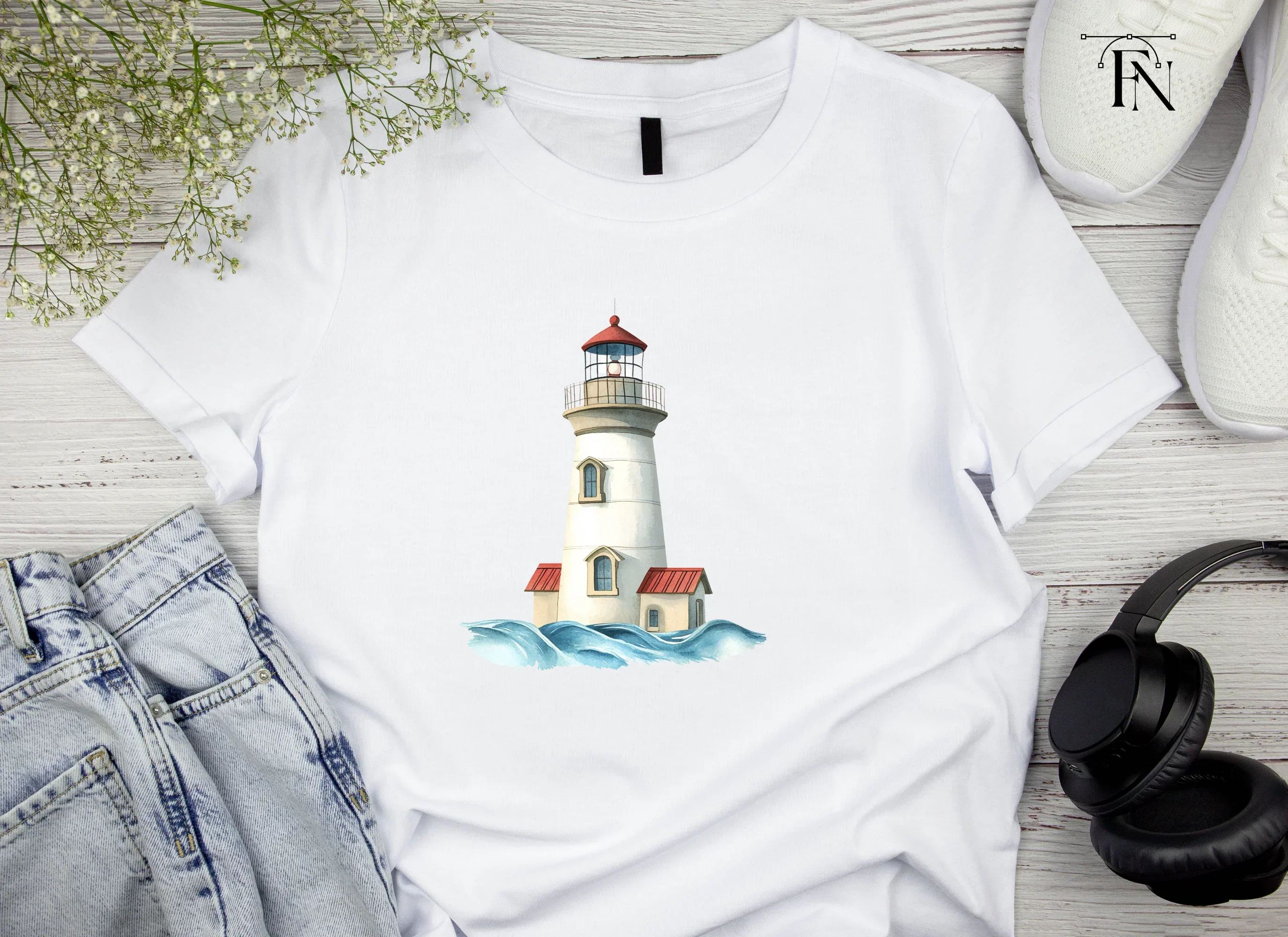 Lighthouse and Waves Clipart Bundle - Image 4