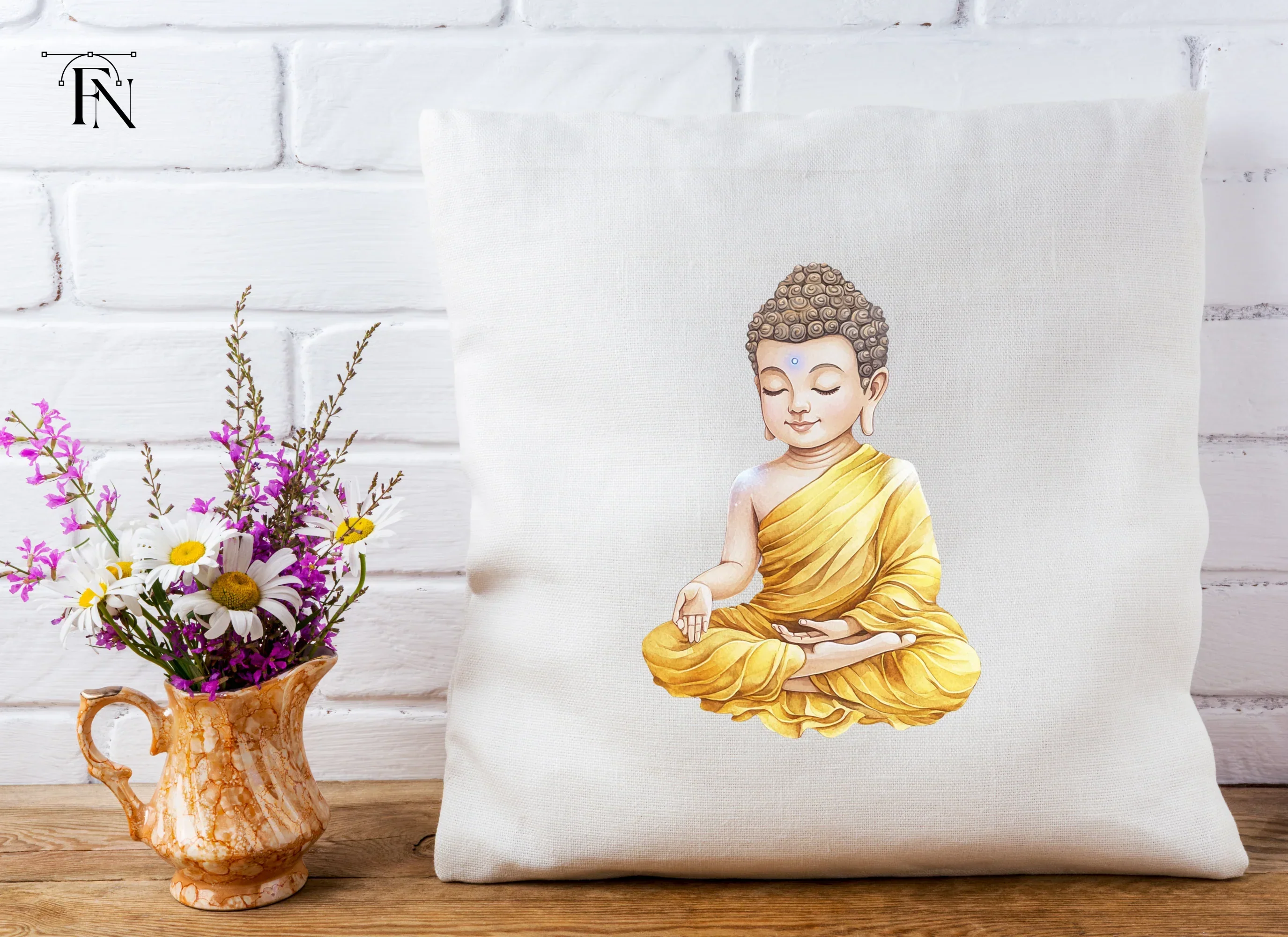 Little Buddha Meditating Clipart Bundle - Image 3